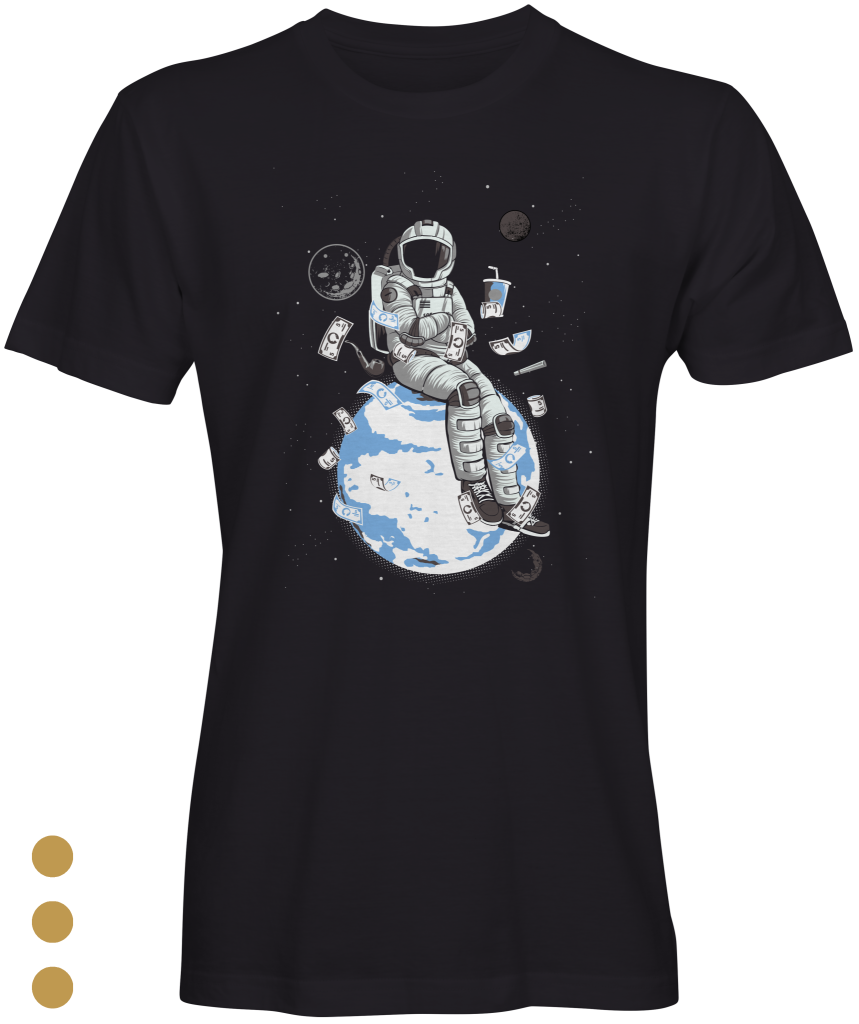 Black Astronaut Crew Neck T-Shirt