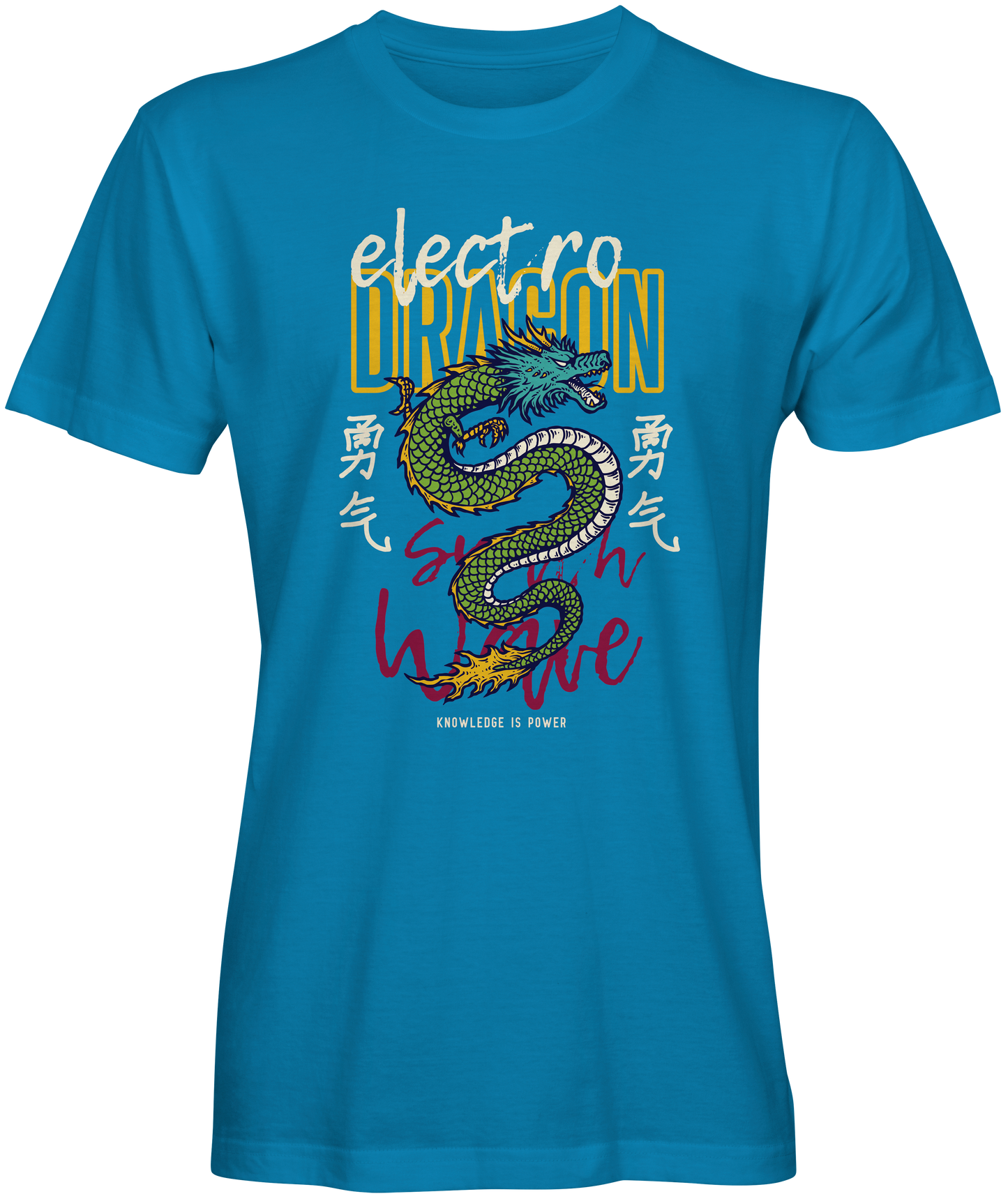 Turquoise Electro Dragon inspired T-shirts