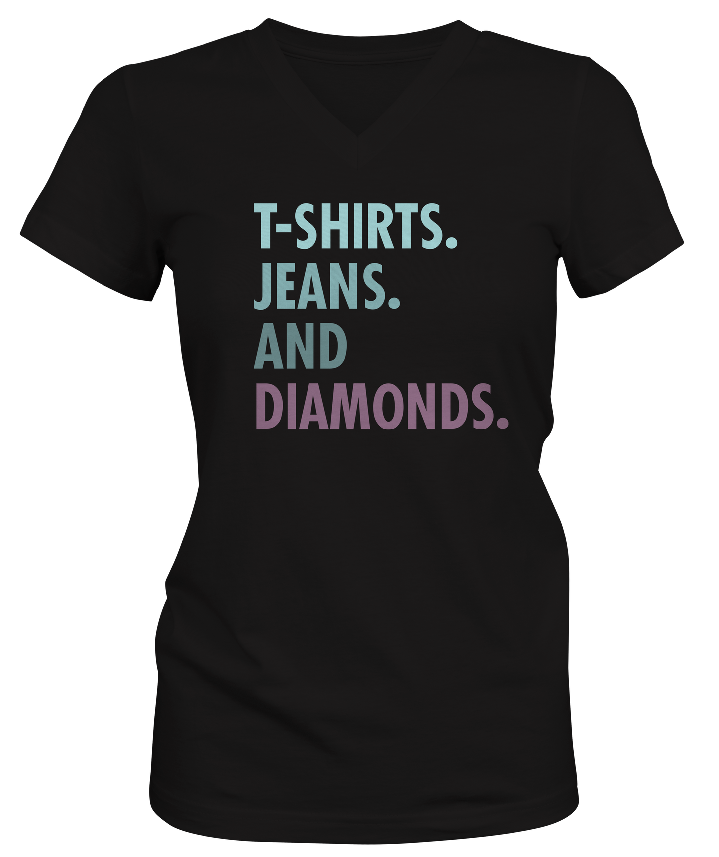 T-shirt Jeans and Diamonds Woman's V-neck