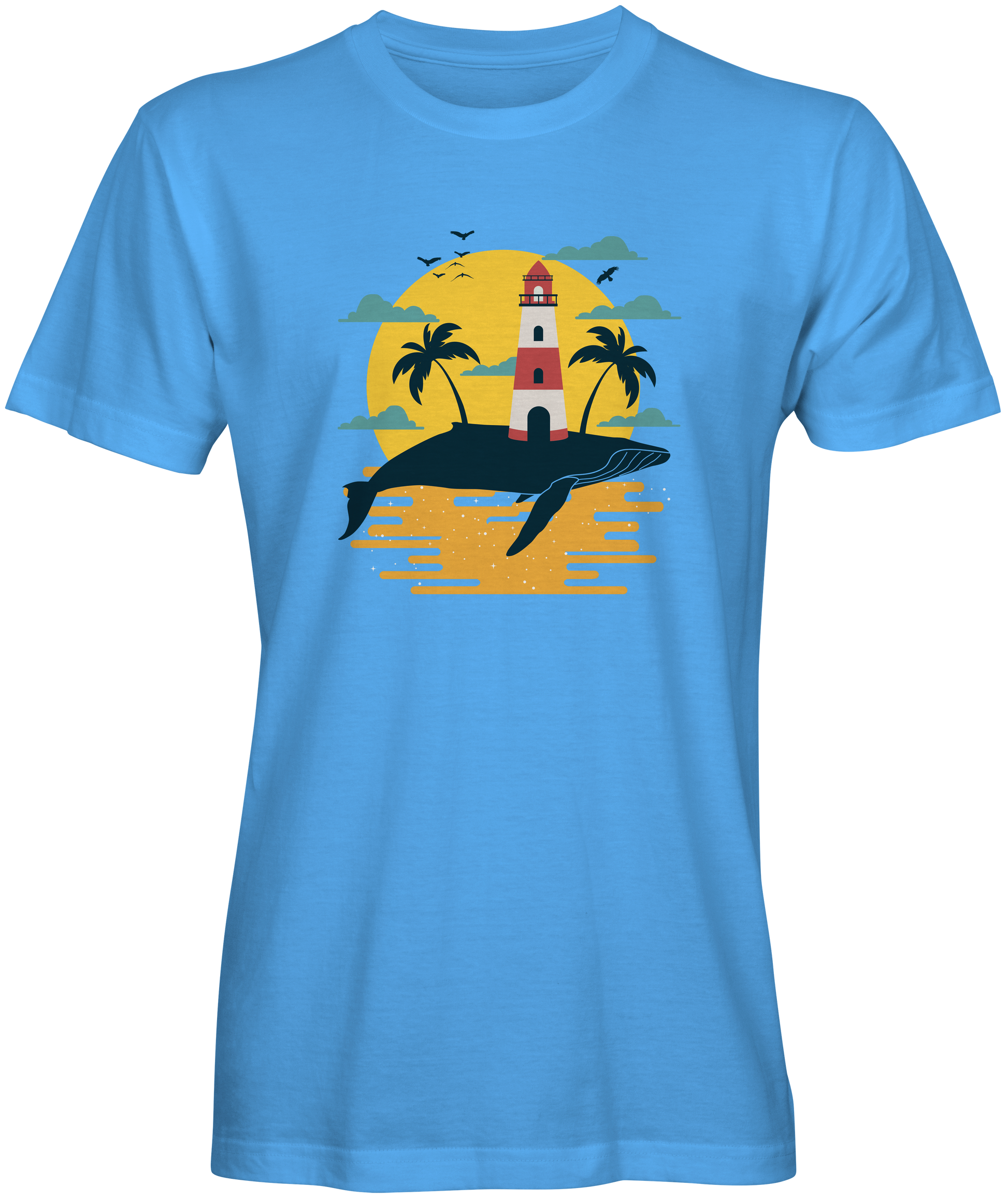 Whale Lighthouse Beach T-shirts