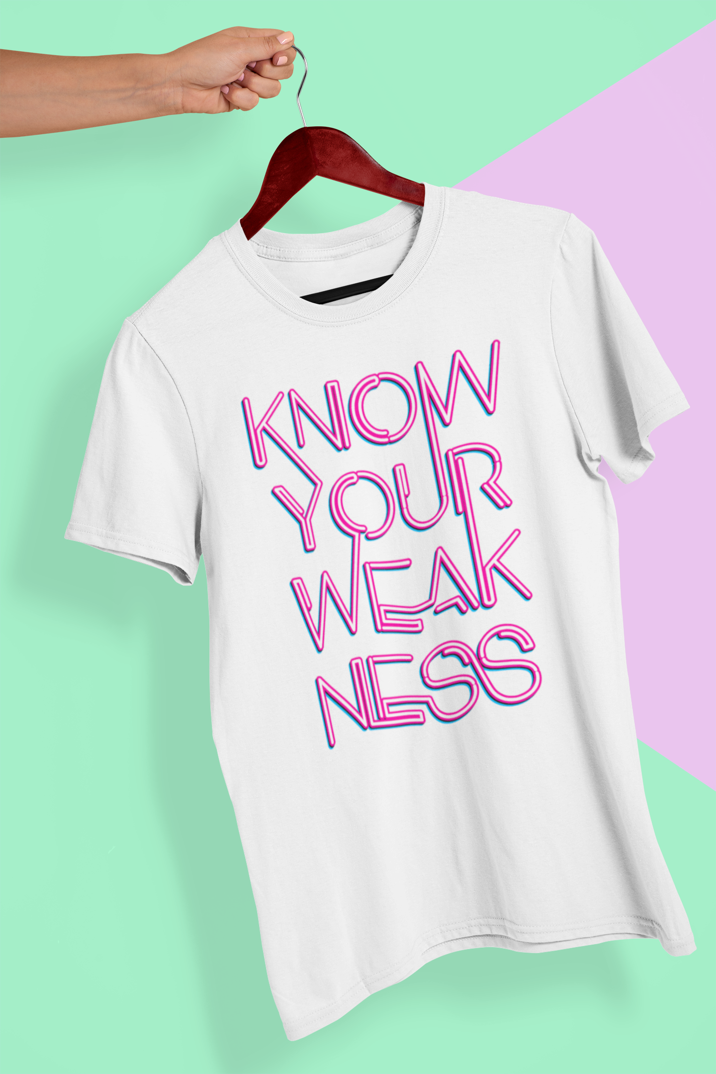 T-shirt on coat hanger