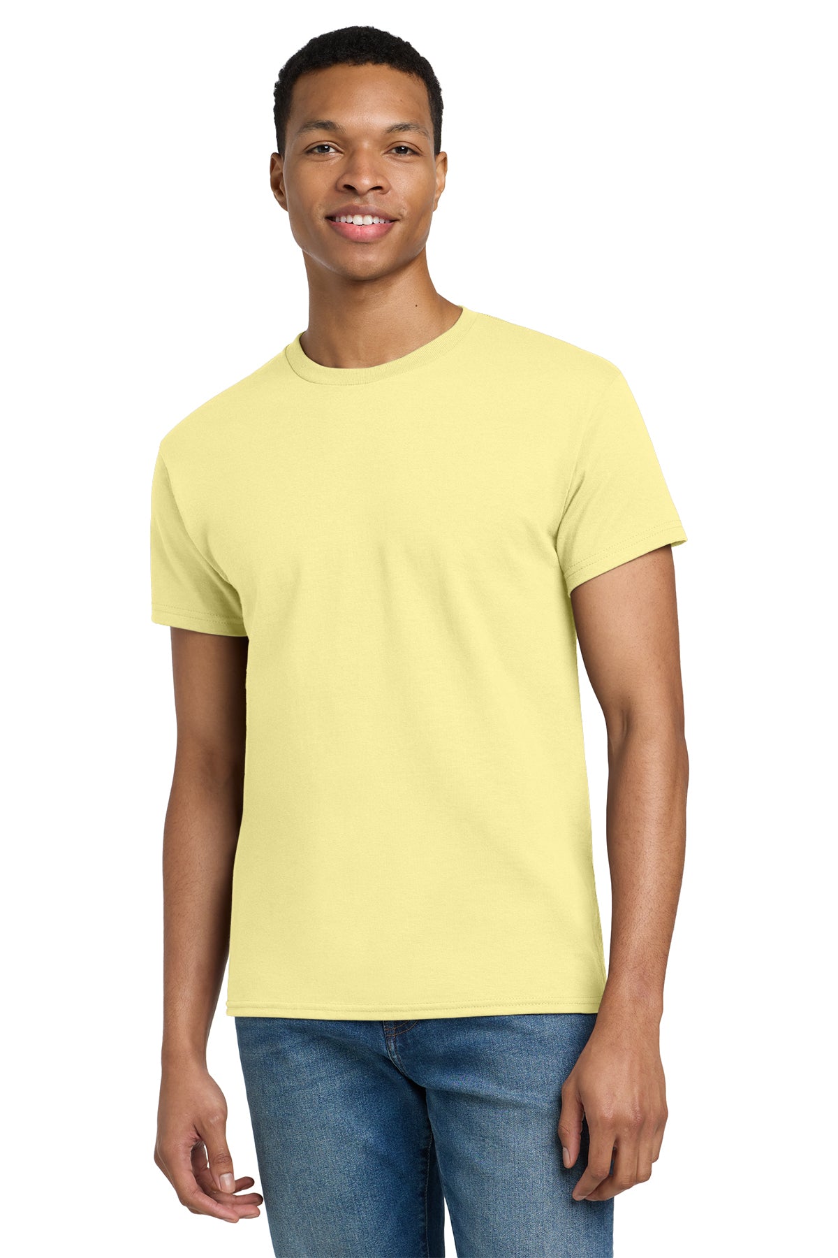 Gildan Ultra Cotton T-Shirt 2000 in Cornsilk, front view
