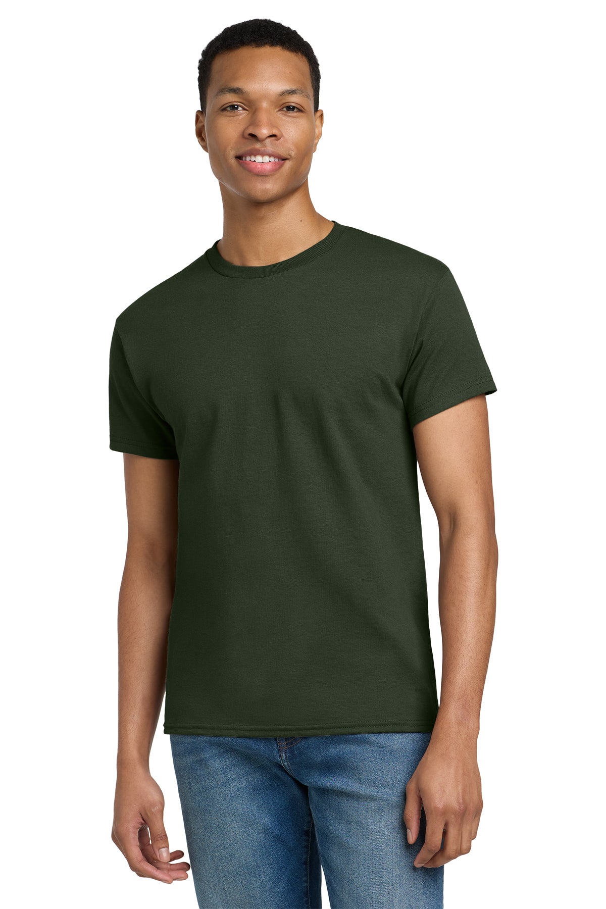 Gildan Ultra Cotton T-Shirt 2000 in Forest Green, front view
