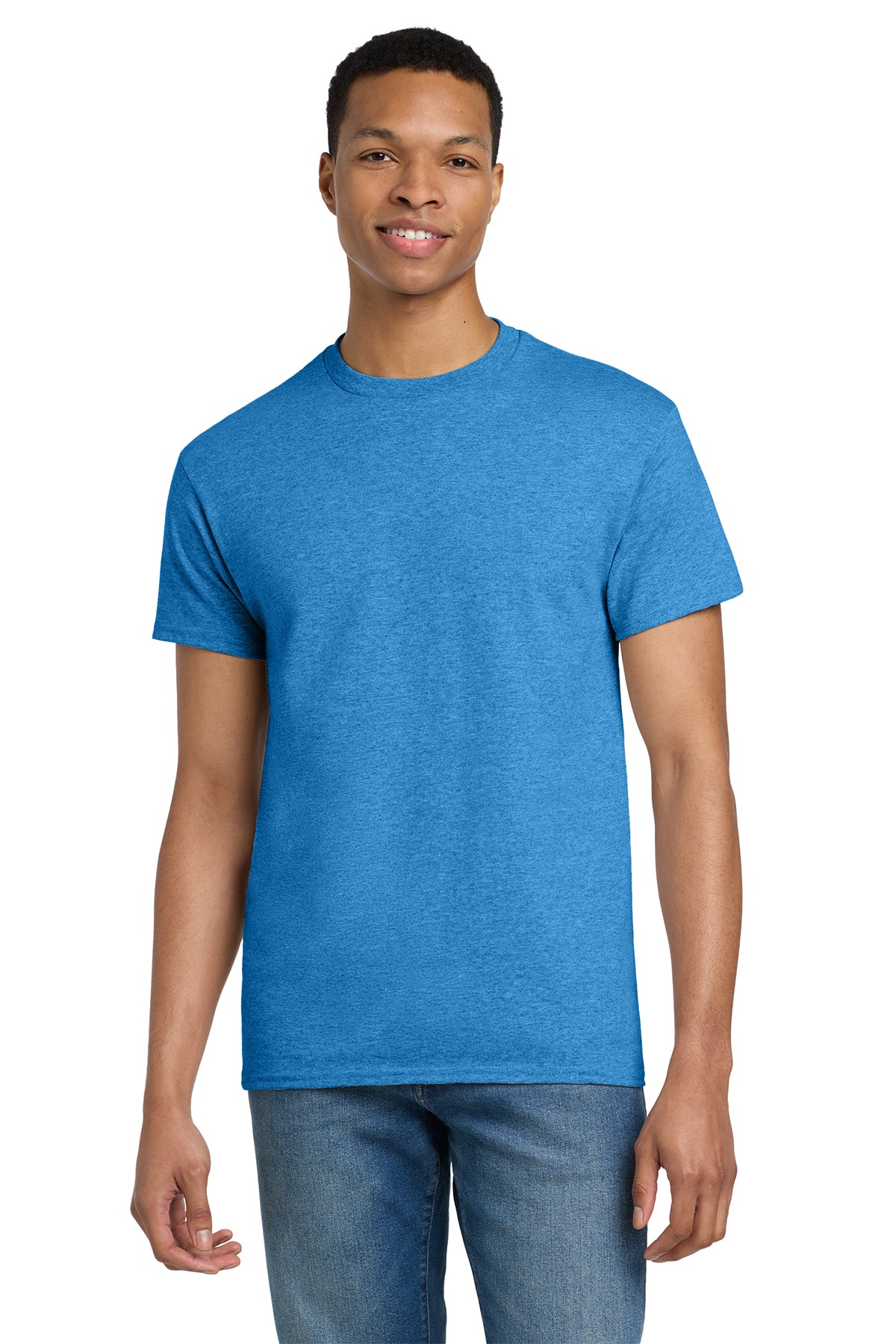 Gildan Ultra Cotton T-Shirt 2000 in Heather Sapphire, front view