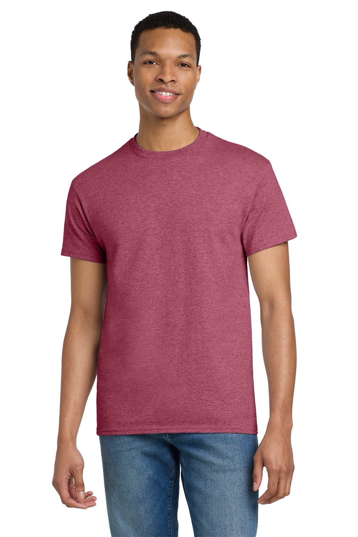 Gildan Ultra Cotton T-Shirt 2000 in Heathered Cardinal, front view