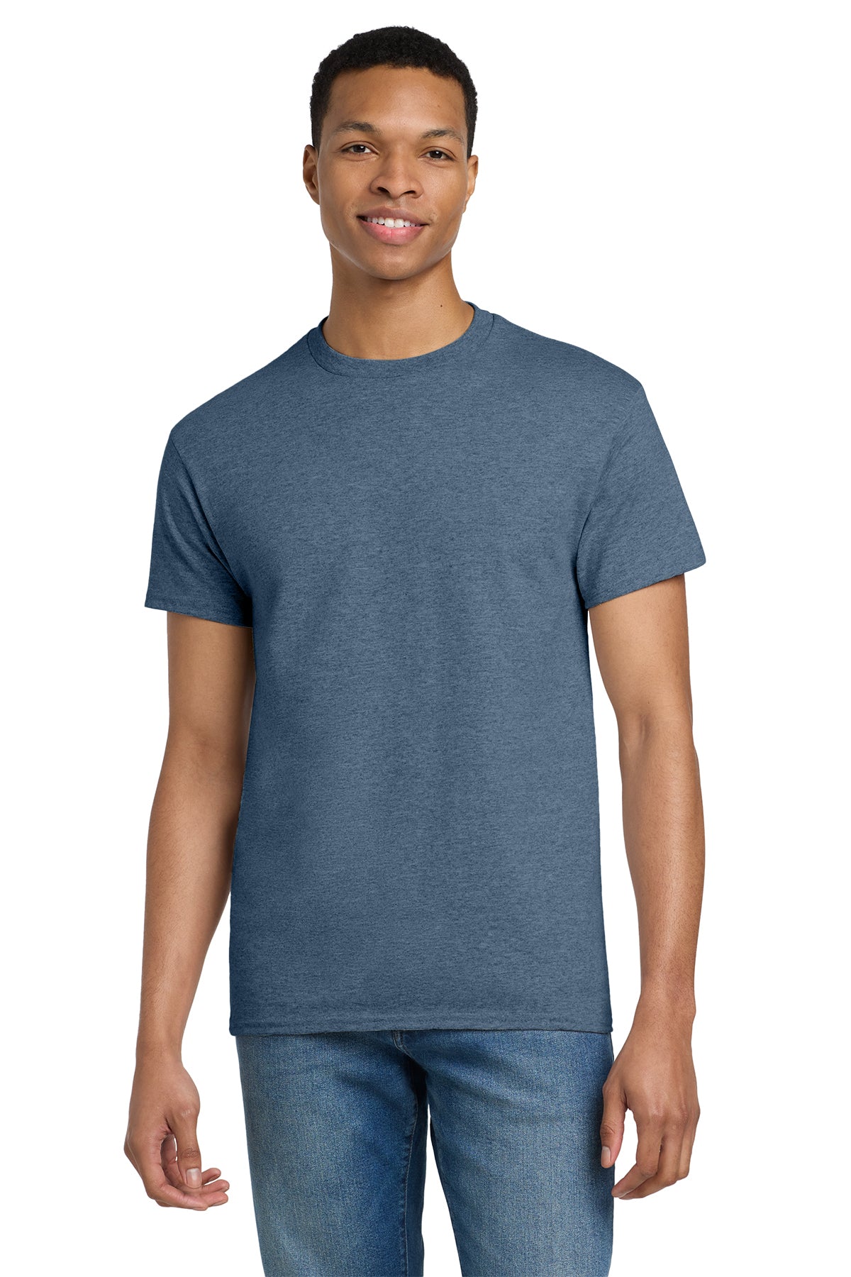 Gildan Ultra Cotton T-Shirt 2000 in Heathered Indigo, front view
