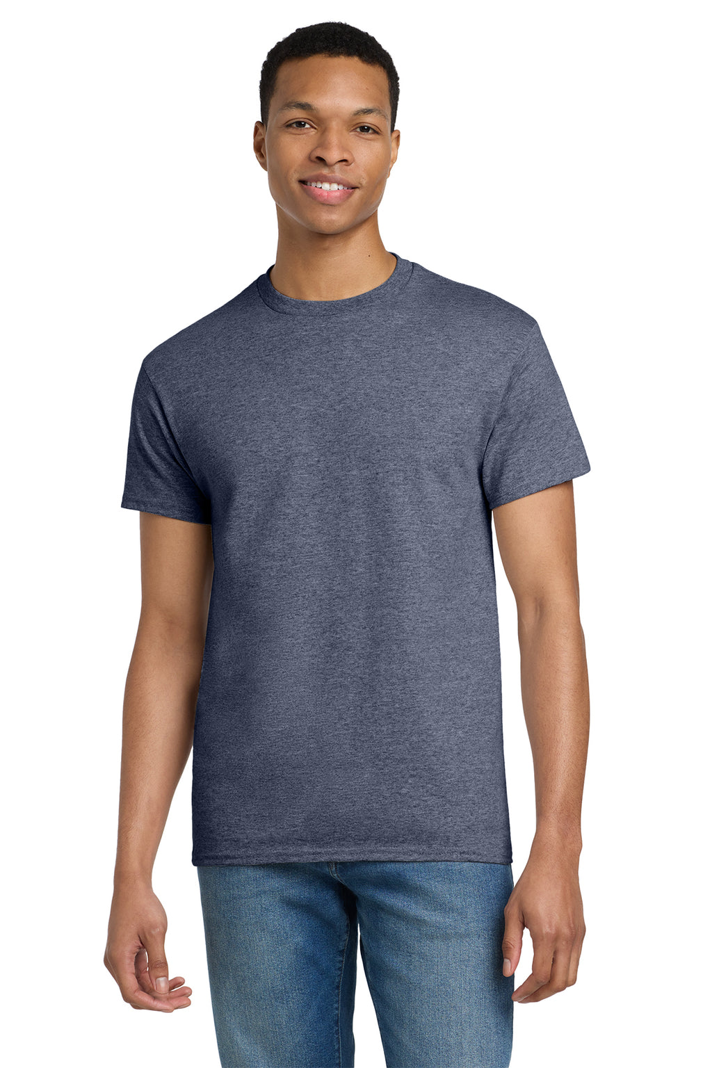 Gildan Ultra Cotton T-Shirt 2000 in Heather Navy, front view