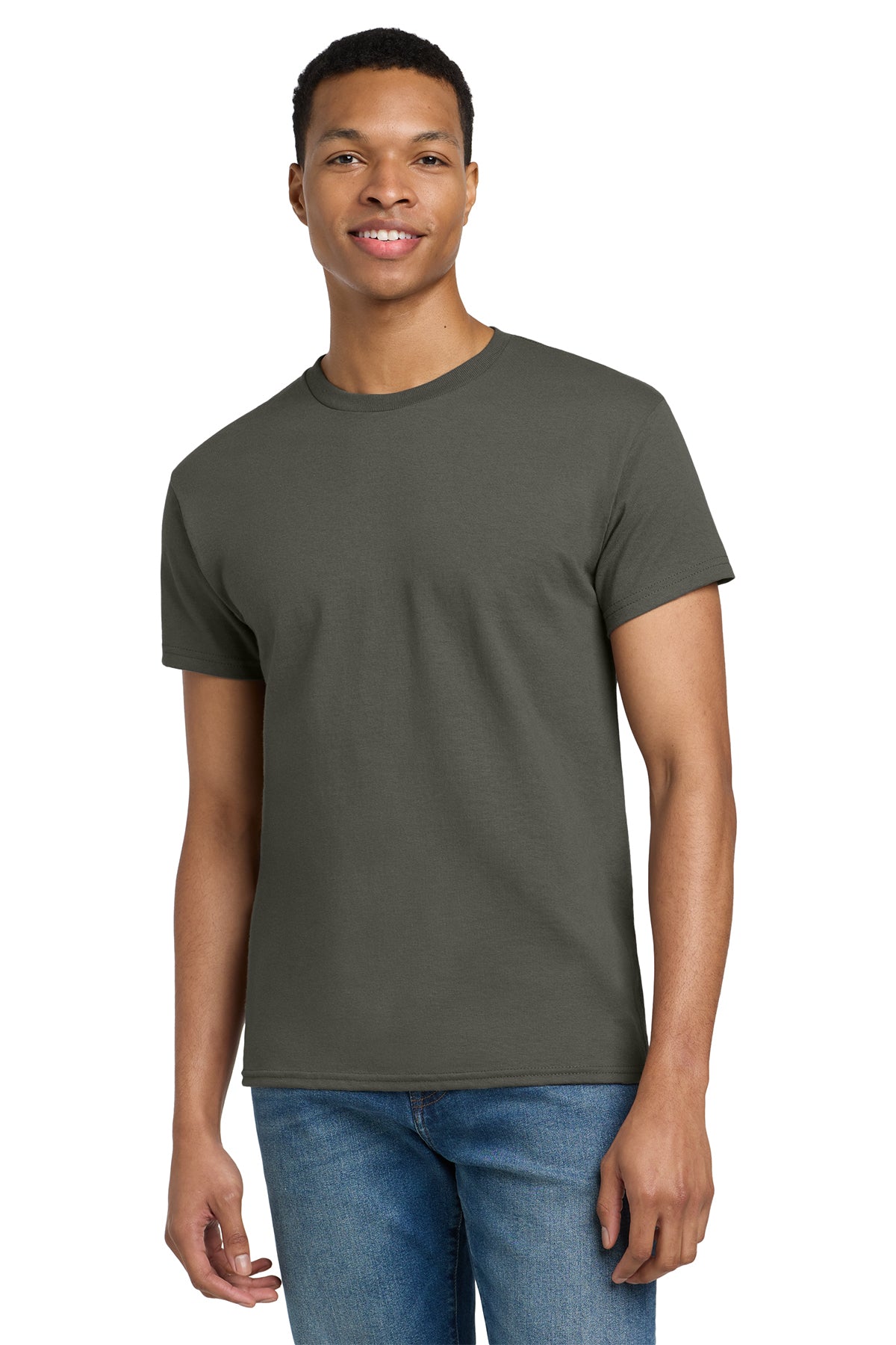 Gildan Ultra Cotton T-Shirt 2000 in Olive, front view