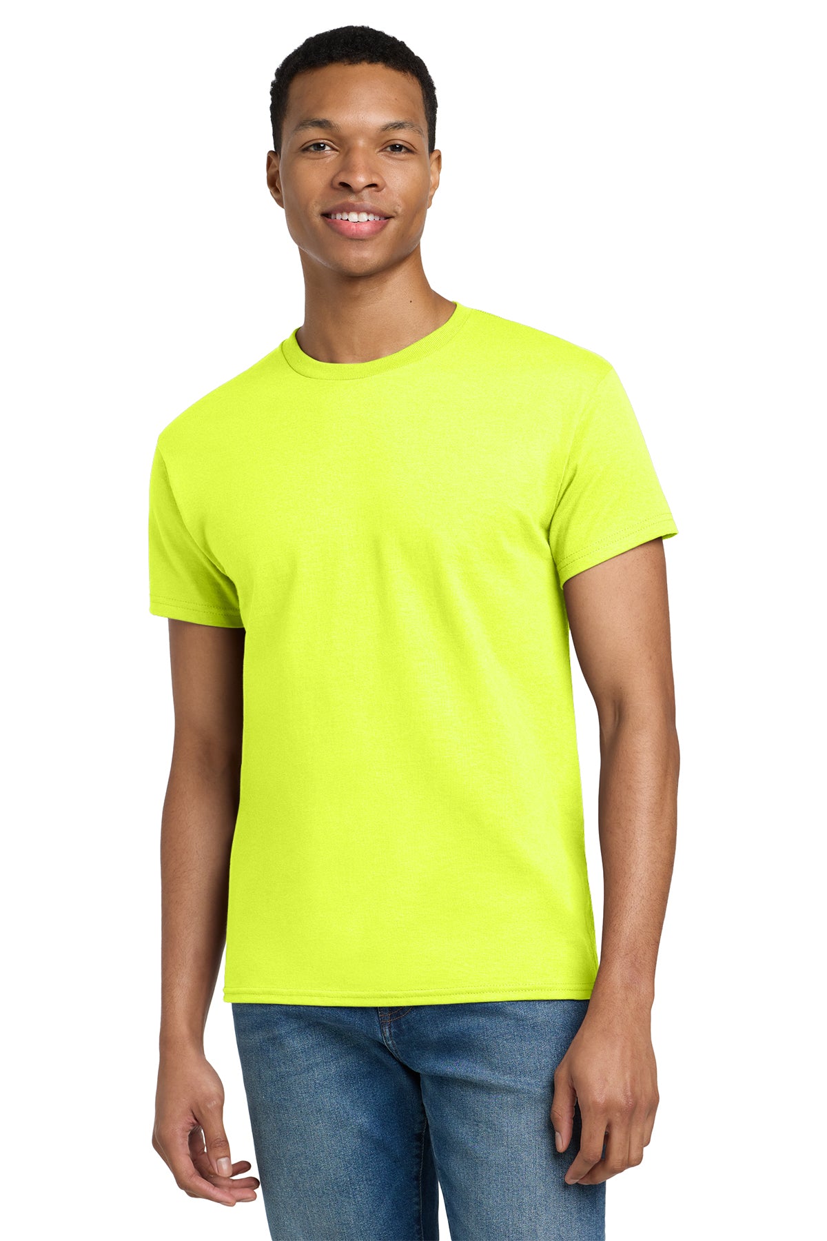 Gildan Ultra Cotton T-Shirt 2000 in Safety Green, front view