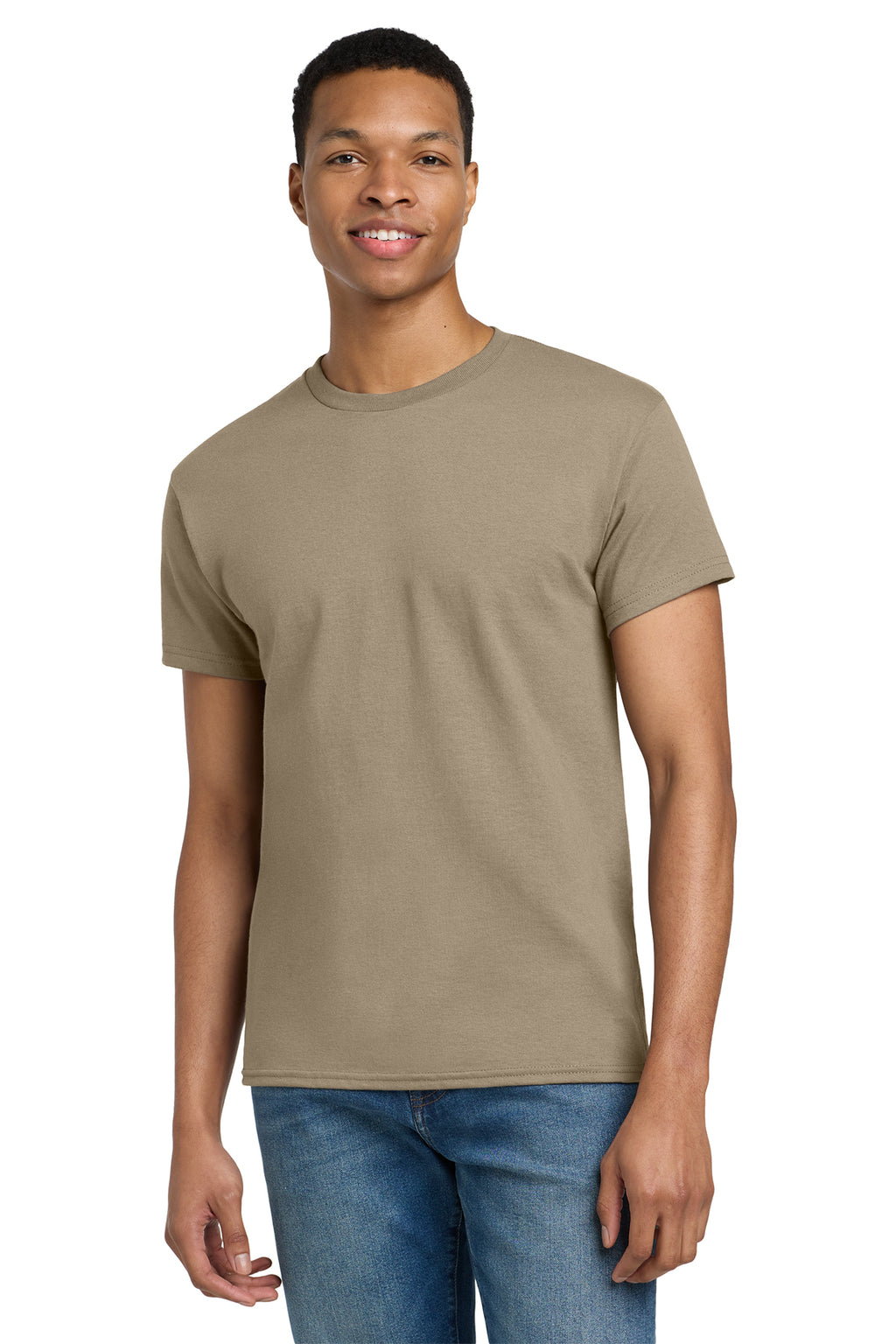Gildan Ultra Cotton T-Shirt 2000 in Tan, front view