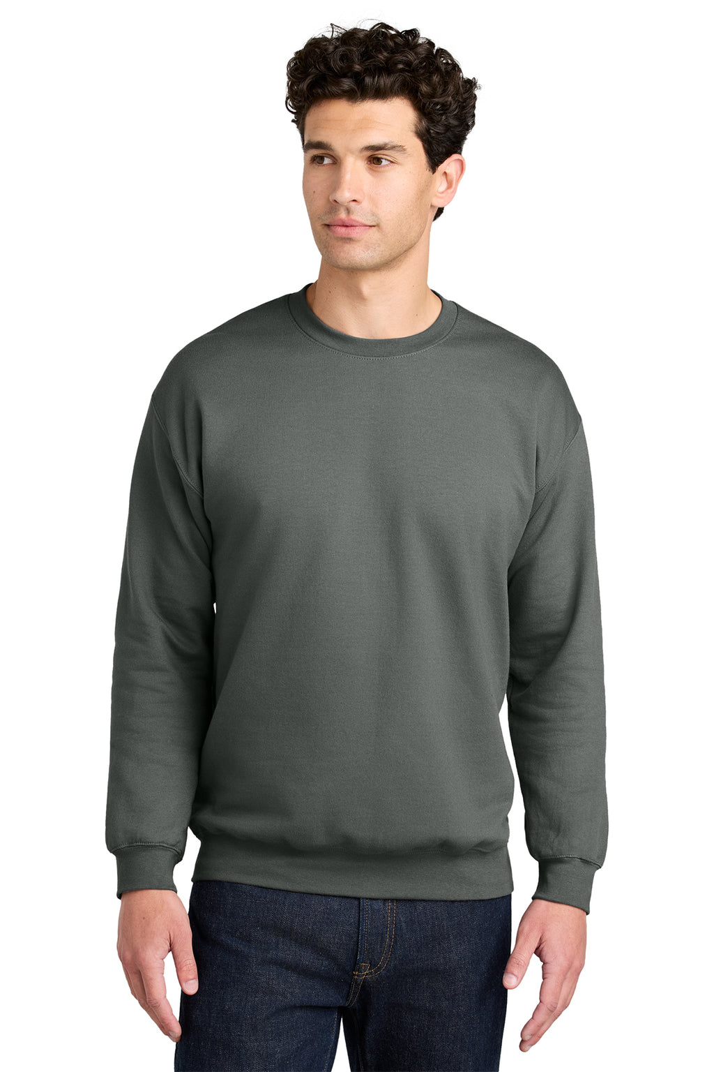Gildan Softstyle Crewneck Sweatshirt SF000 in Charcoal, front view
