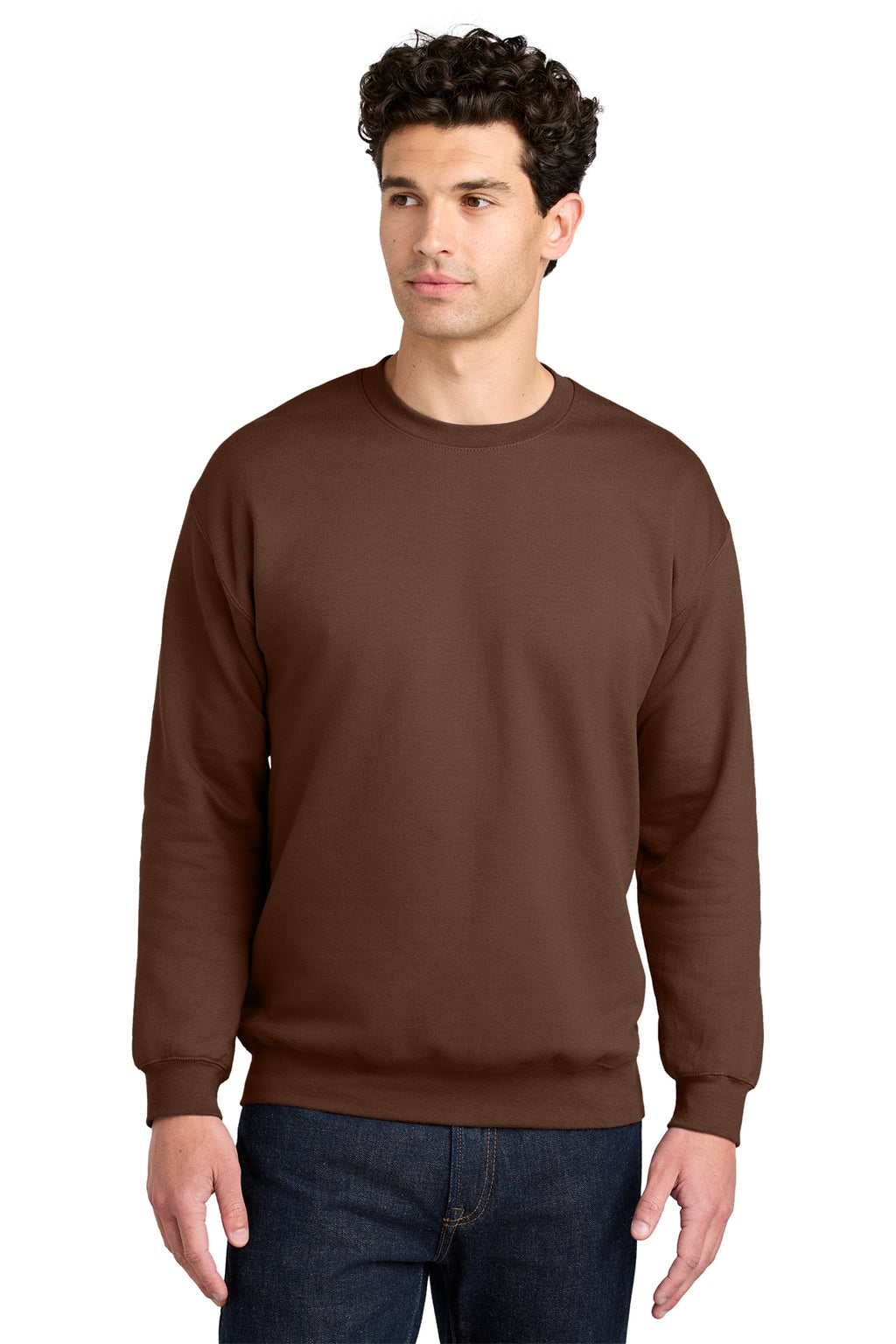 Gildan Softstyle Crewneck Sweatshirt SF000 in Cocoa, front view