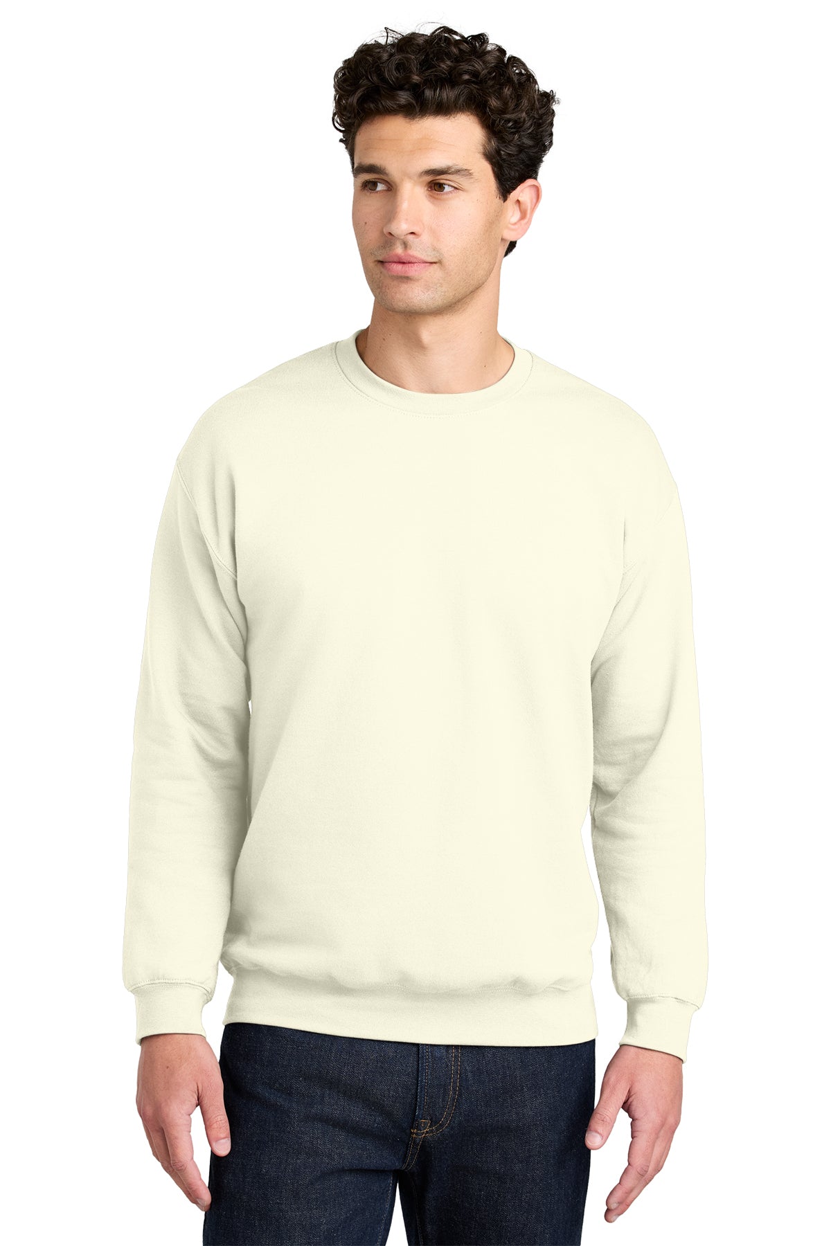 Gildan Softstyle Crewneck Sweatshirt SF000 in Off White, front view