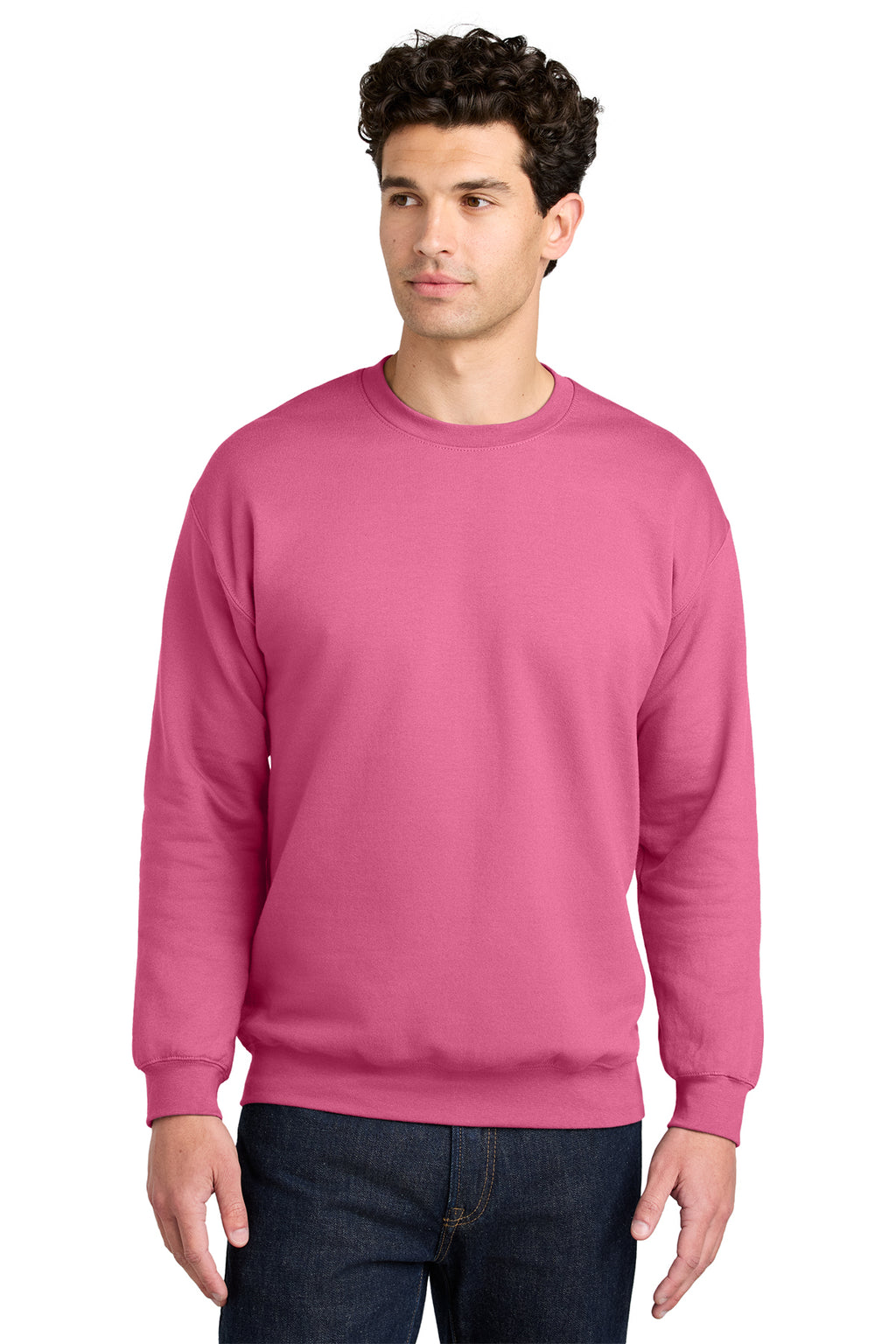 Gildan Softstyle Crewneck Sweatshirt SF000 in Pink Lemonade, front view