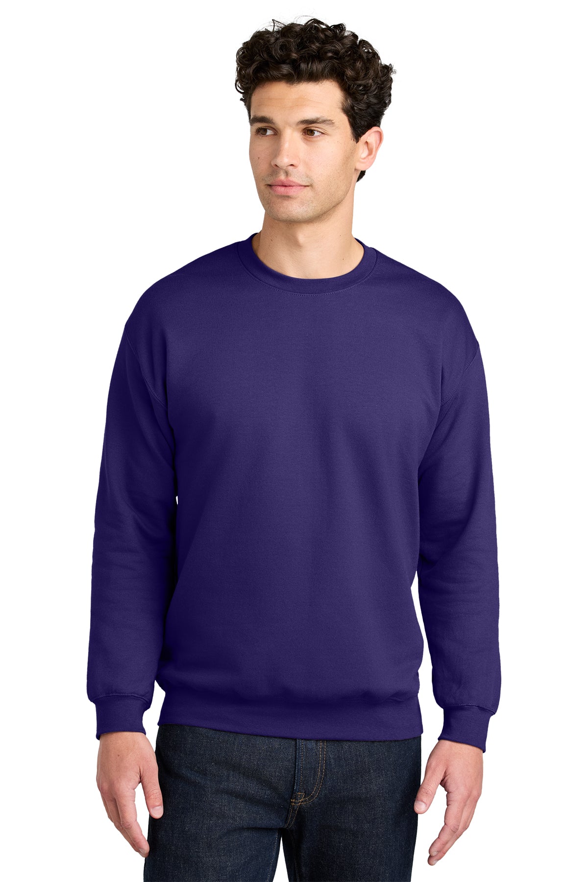 Gildan Softstyle Crewneck Sweatshirt SF000 in Purple, front view