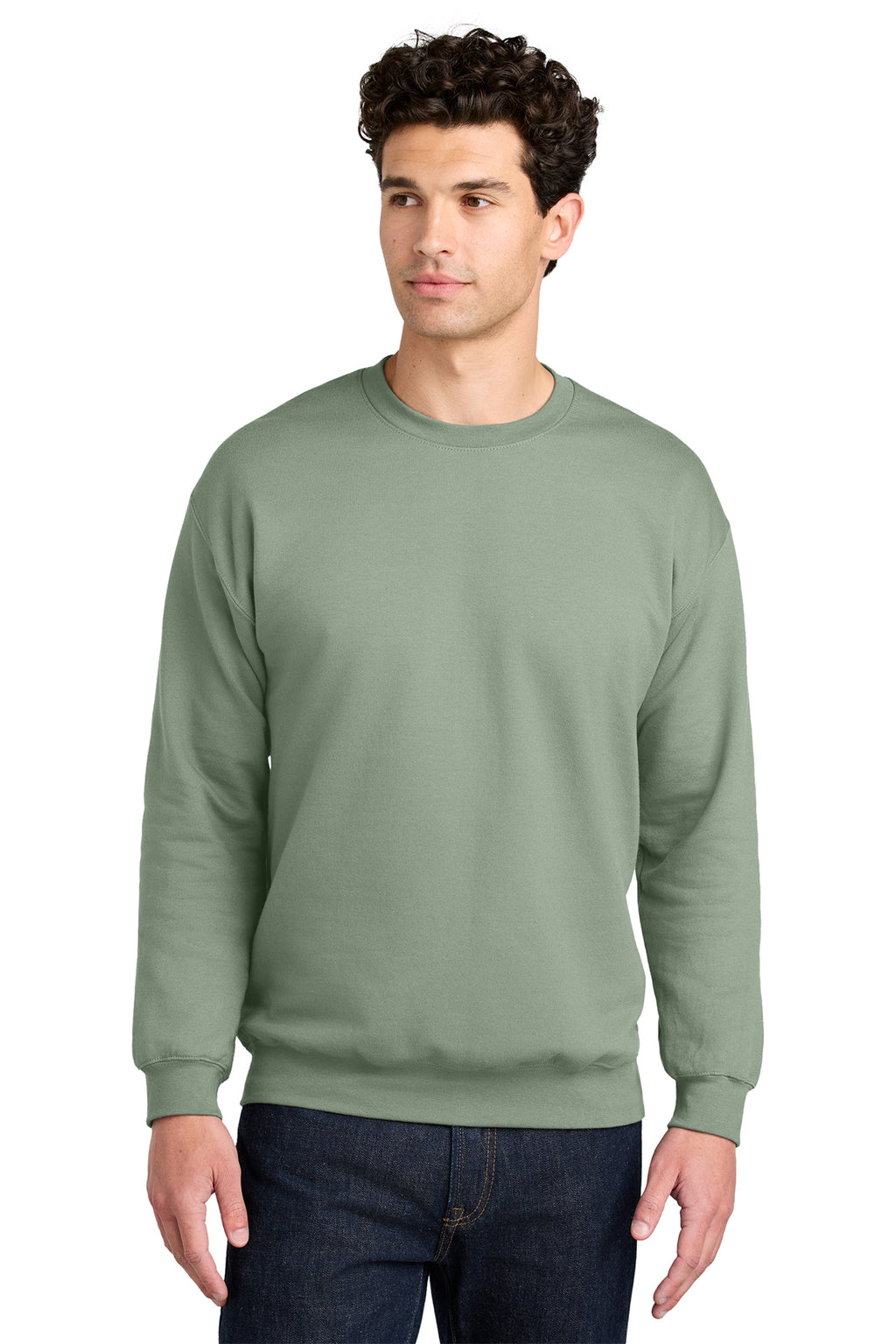Gildan Softstyle Crewneck Sweatshirt SF000 in Sage, front view