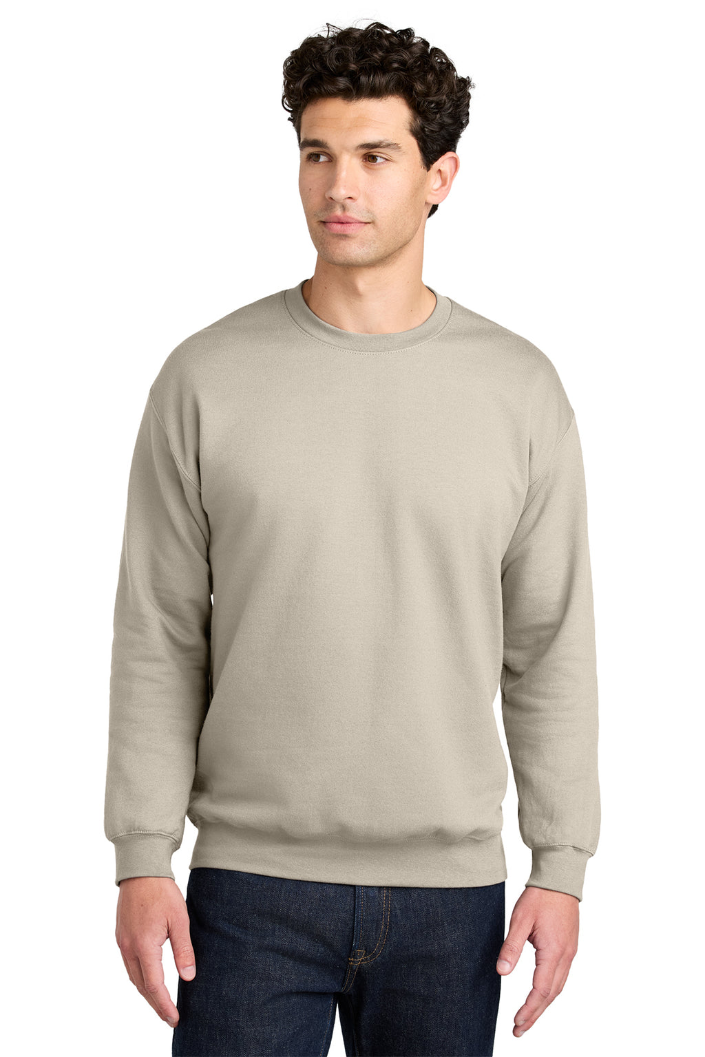 Gildan Softstyle Crewneck Sweatshirt SF000 in Sand, front view