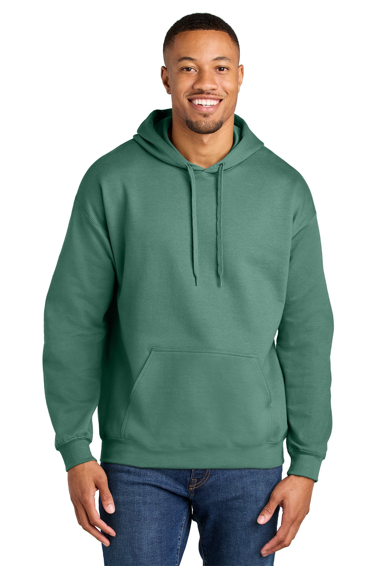 Gildan Softstyle Midweight Pullover Hoodie SF500 in Aquatic, front view