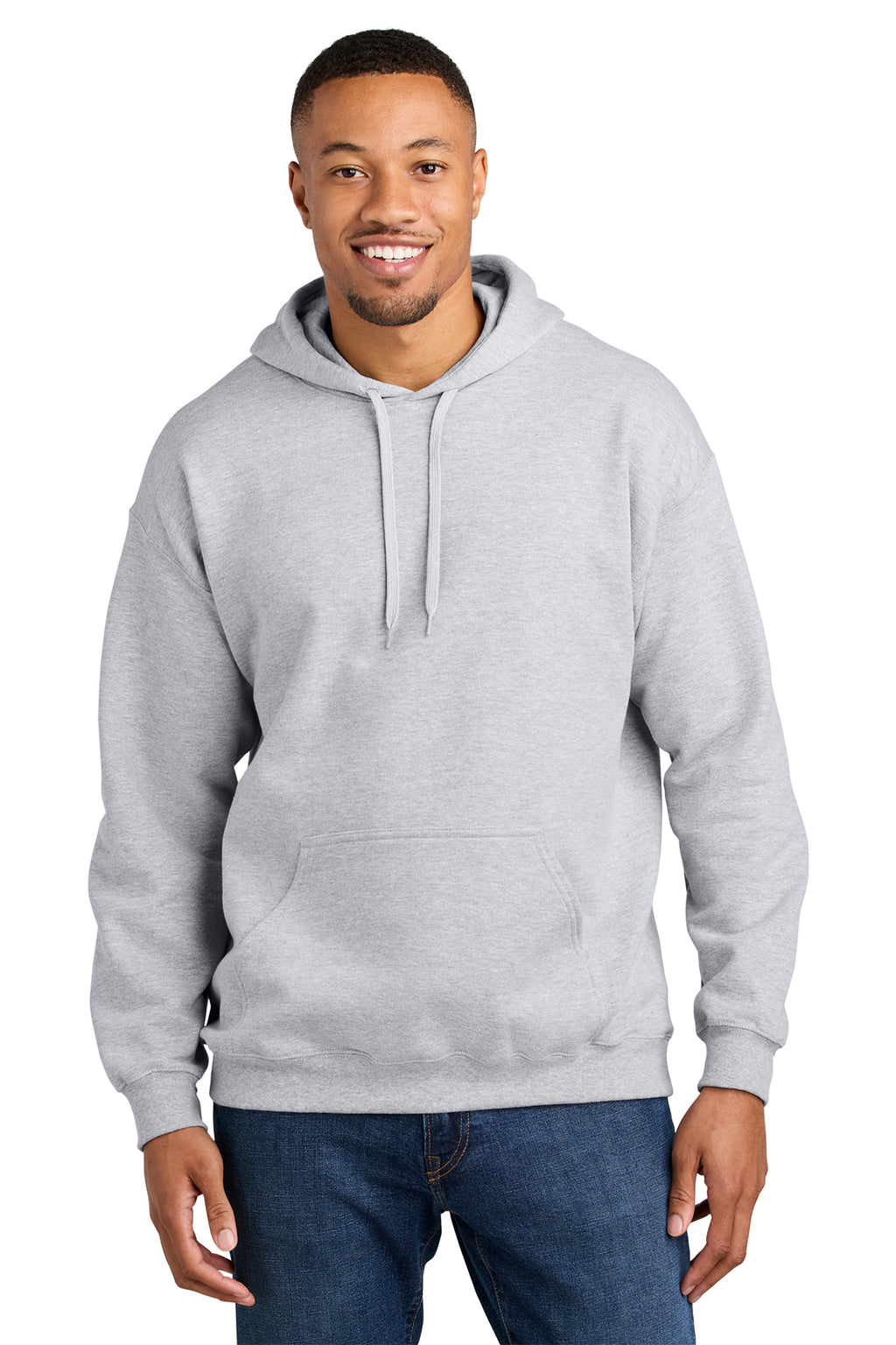 Gildan Softstyle Midweight Pullover Hoodie SF500 in Ash Grey, front view