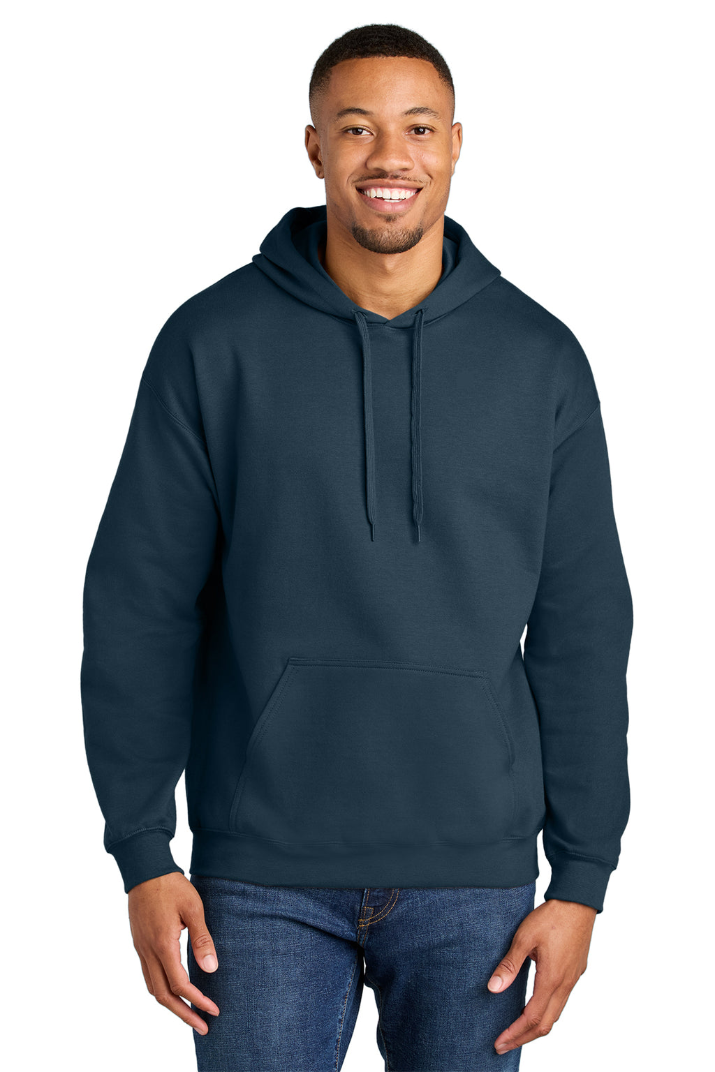 Gildan Softstyle Midweight Pullover Hoodie SF500 in Blue Dusk, front view