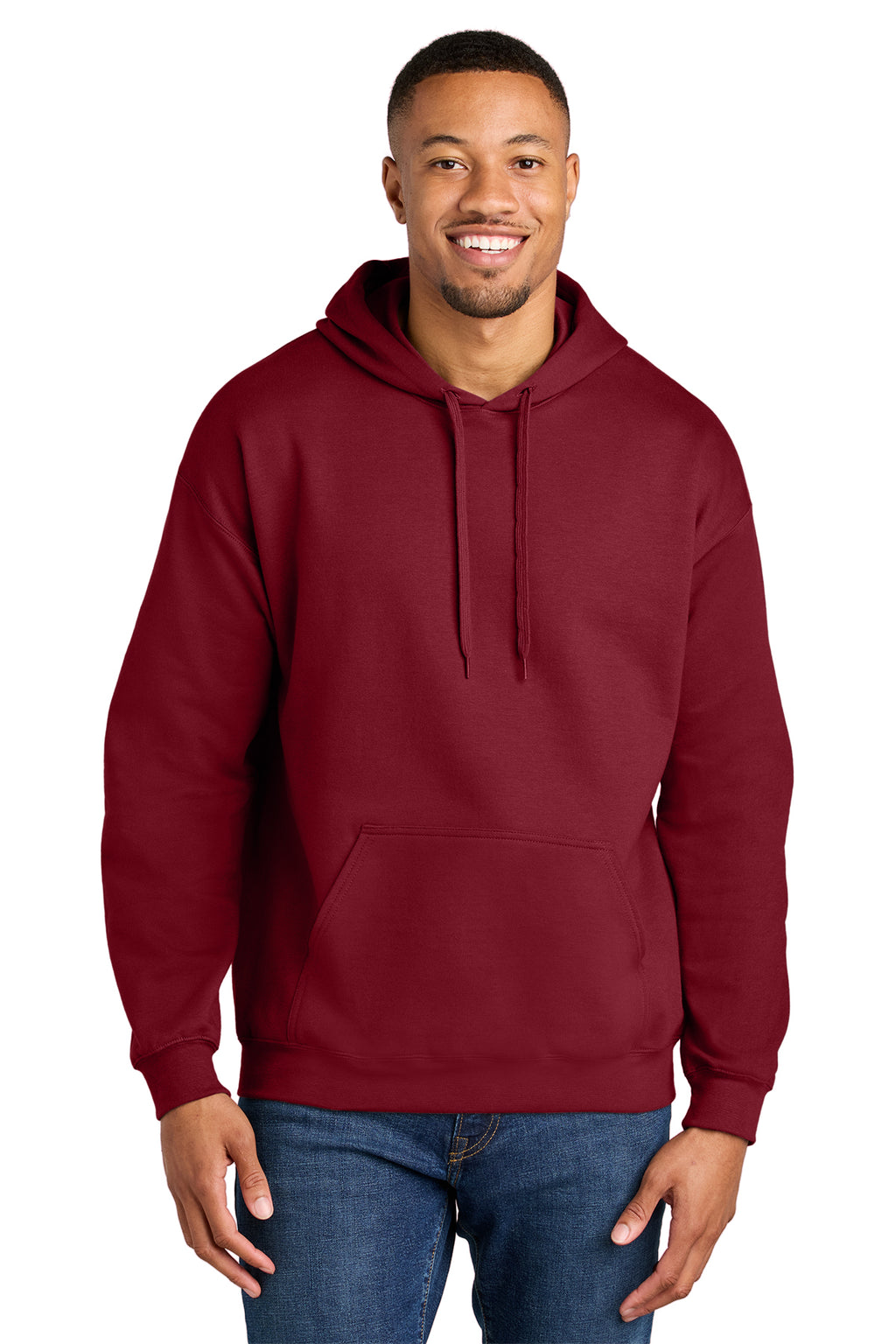 Gildan Softstyle Midweight Pullover Hoodie SF500 in Cardinal Red, front view