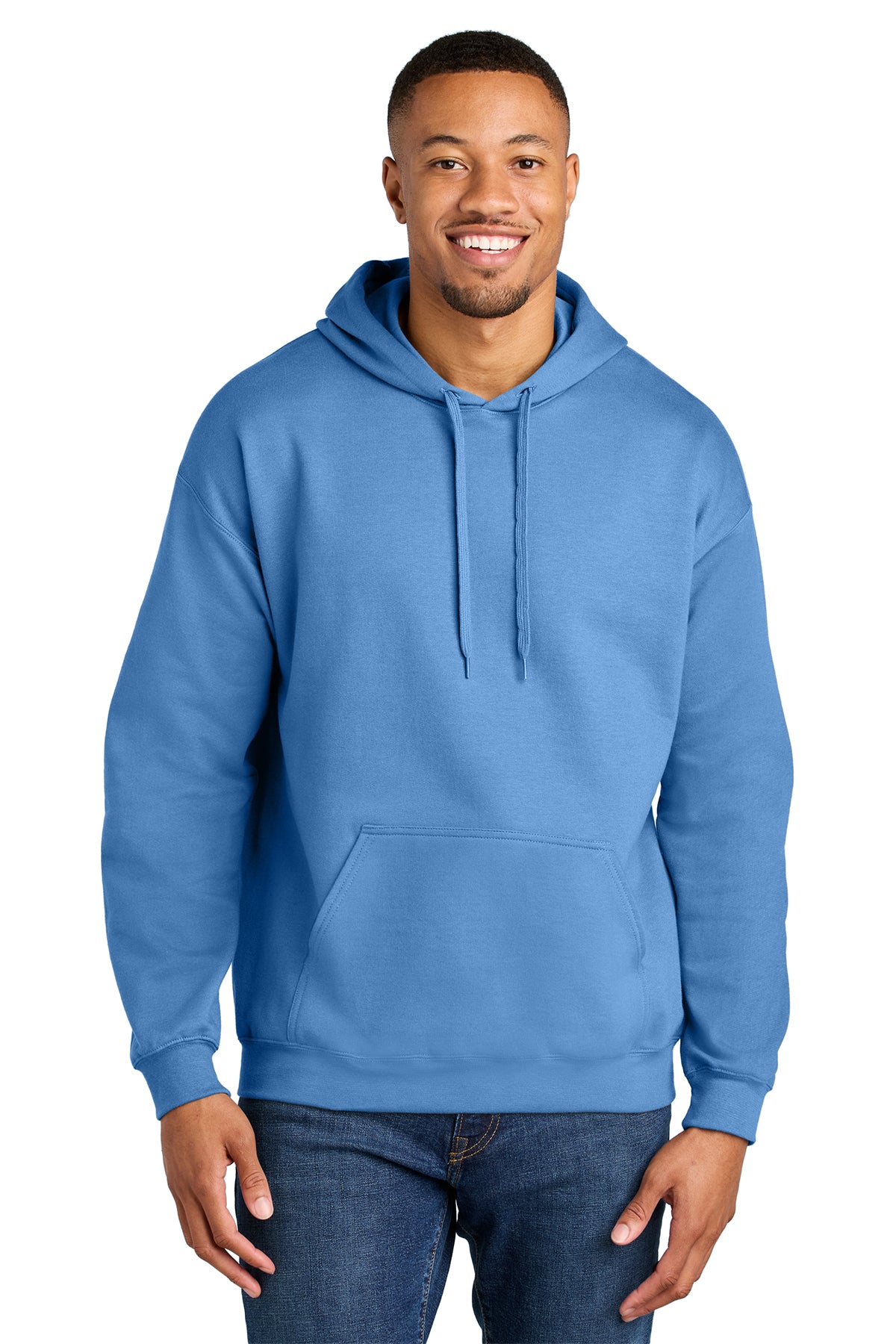Gildan Softstyle Midweight Pullover Hoodie SF500 in Carolina Blue, front view