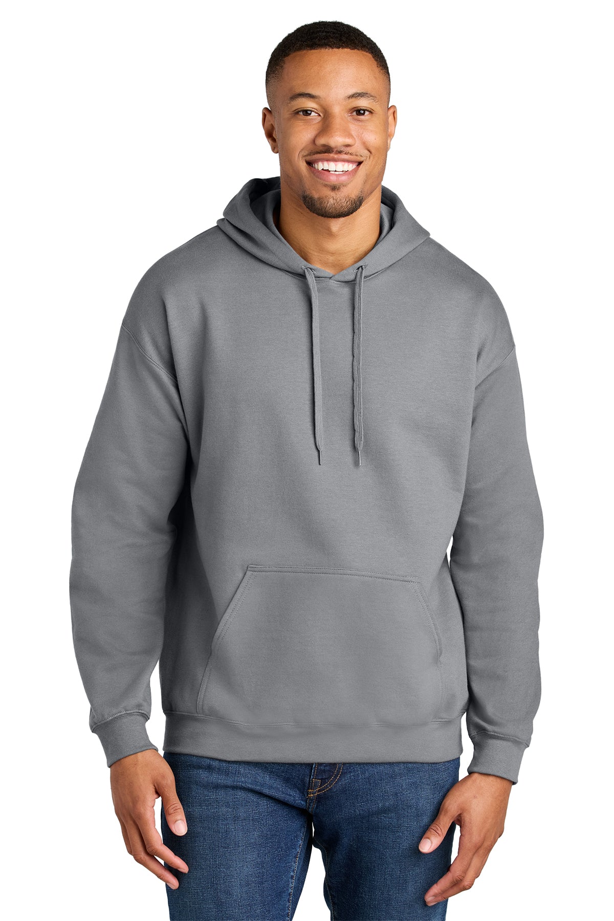 Gildan Softstyle Midweight Pullover Hoodie SF500 in Cement, front view