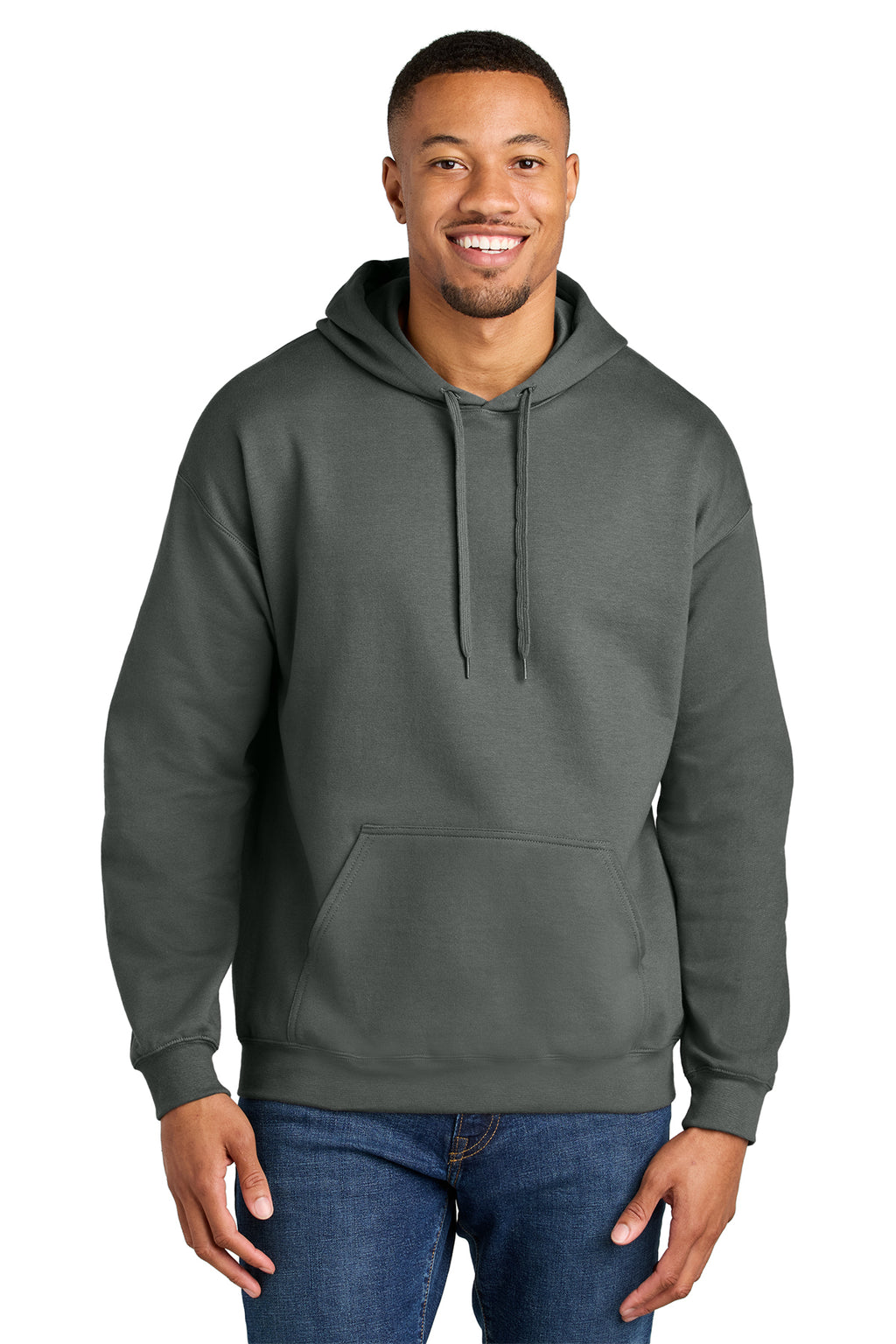 Gildan Softstyle Midweight Pullover Hoodie SF500 in Charcoal, front view