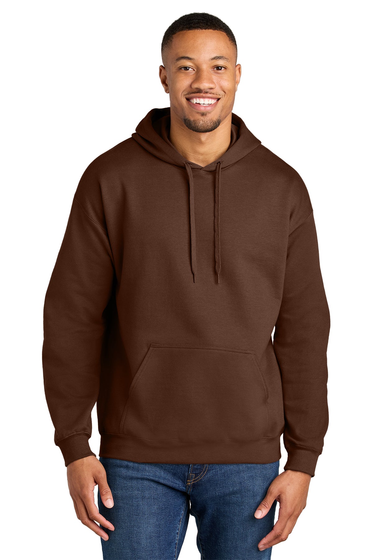 Gildan Softstyle Midweight Pullover Hoodie SF500 in Cocoa, front view