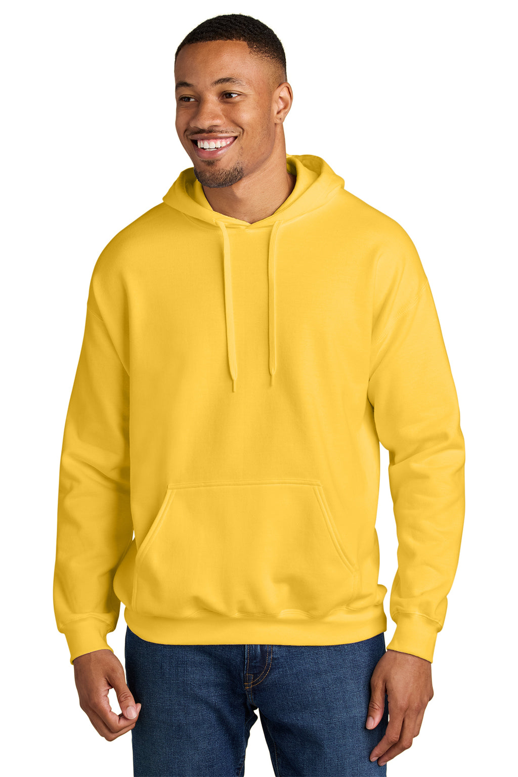 Gildan Softstyle Midweight Pullover Hoodie SF500 in Daisy, front view