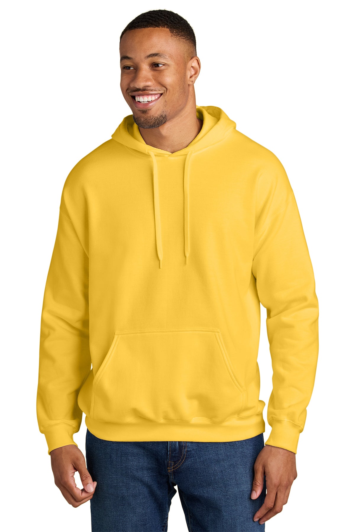 Gildan Softstyle Midweight Pullover Hoodie SF500 in Daisy, front view