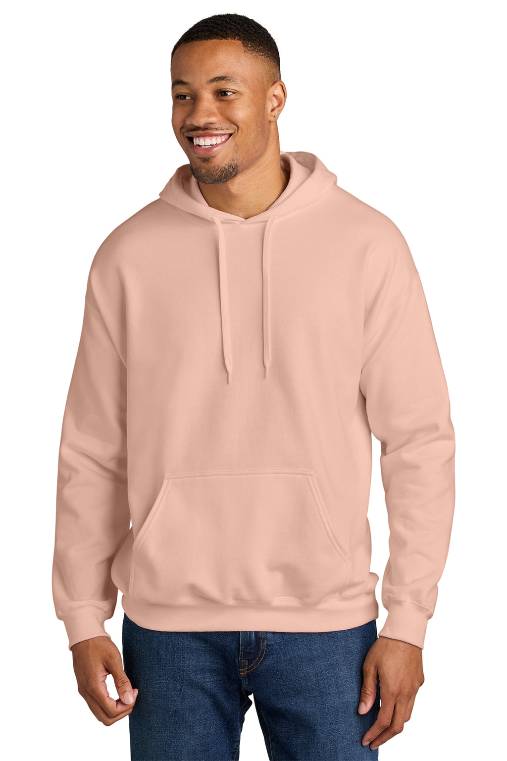 Gildan Softstyle Midweight Pullover Hoodie SF500 in Dusty Rose, front view