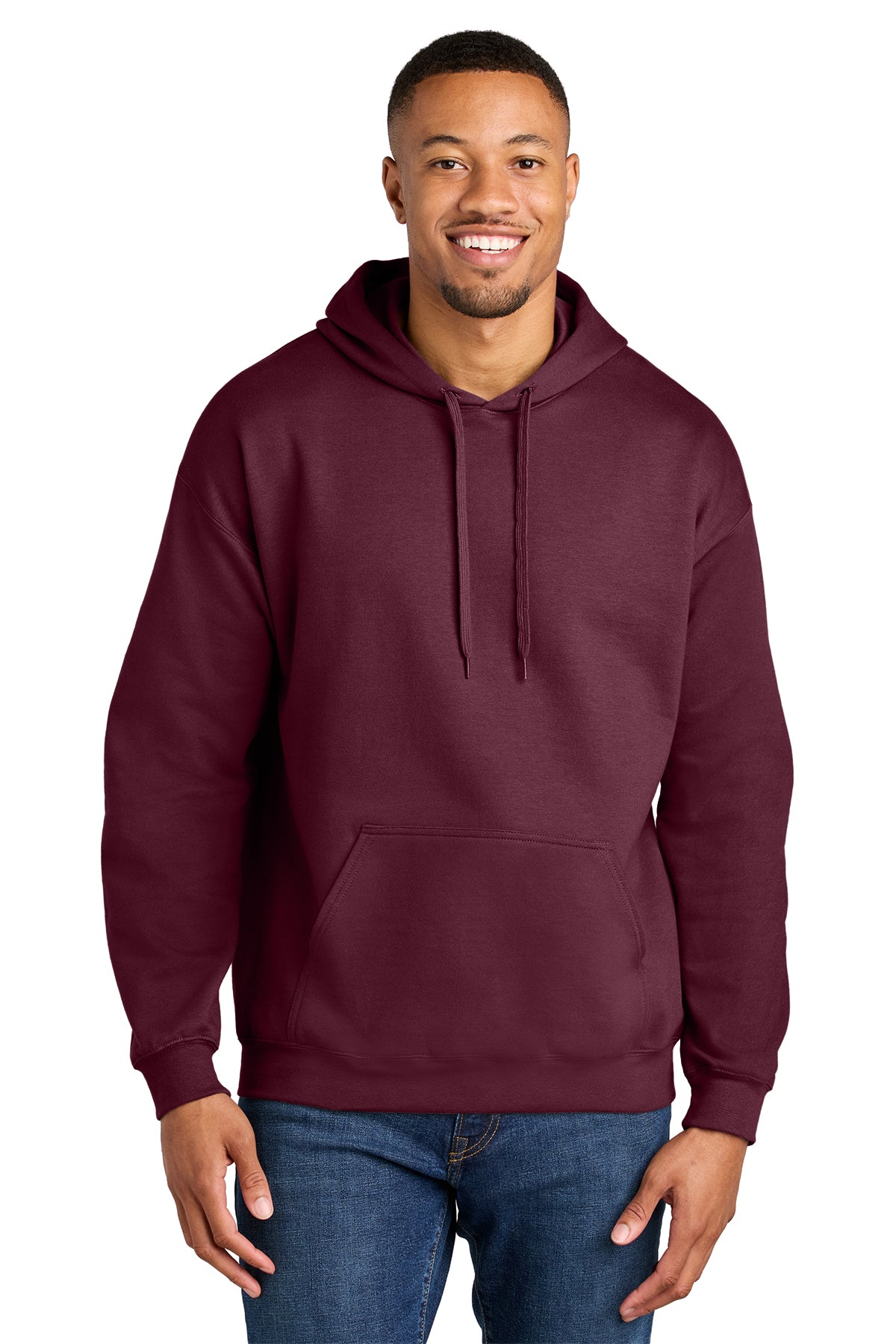 Gildan Softstyle Midweight Pullover Hoodie SF500 in Maroon, front view