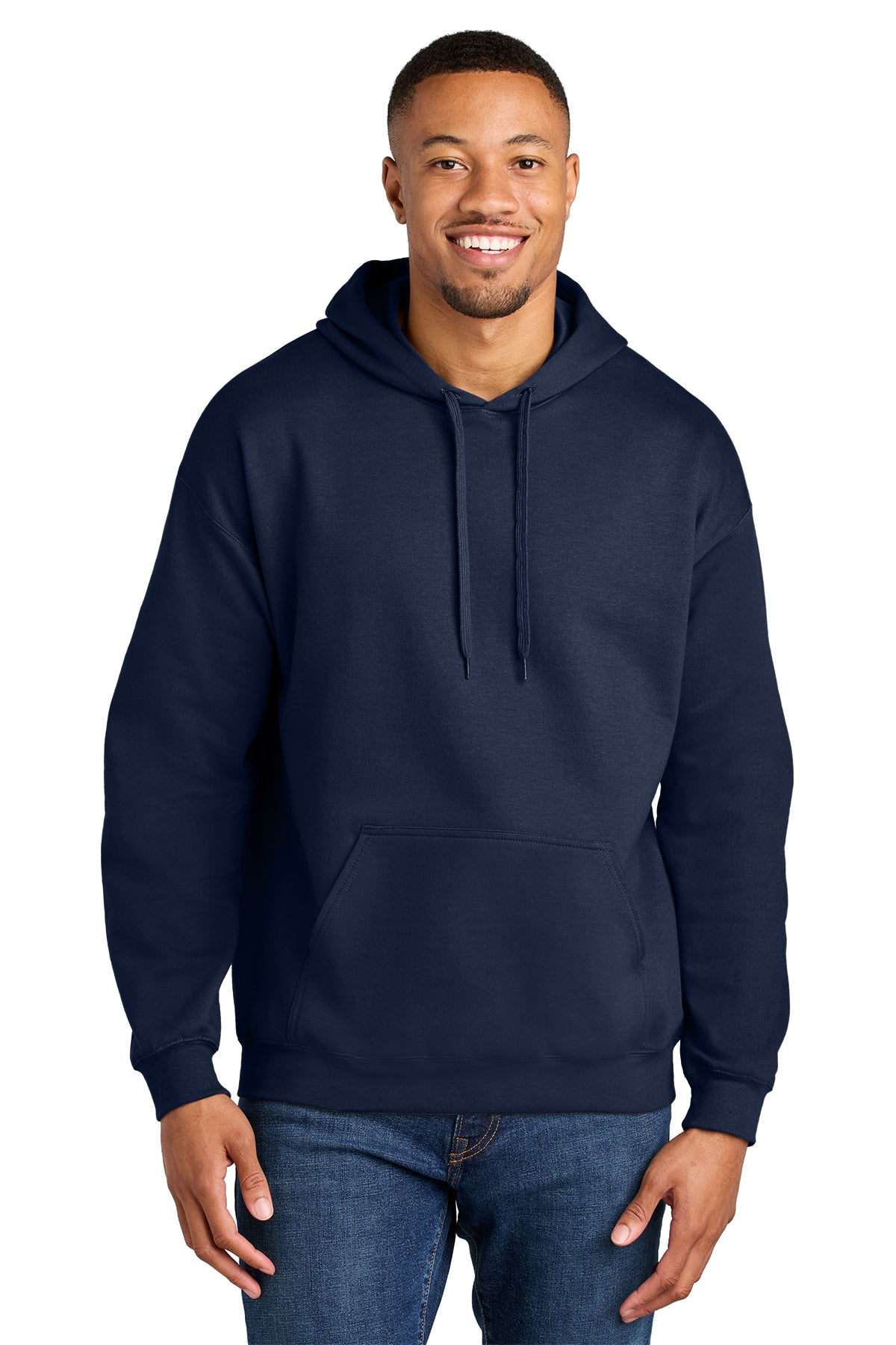 Gildan Softstyle Midweight Pullover Hoodie SF500 in Navy, front view