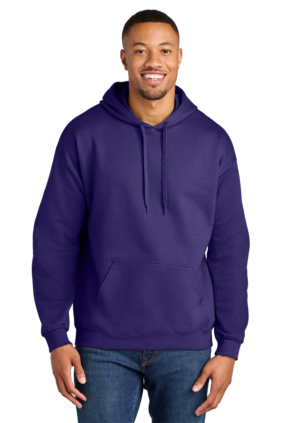 Gildan Softstyle Midweight Pullover Hoodie SF500 in Purple, front view