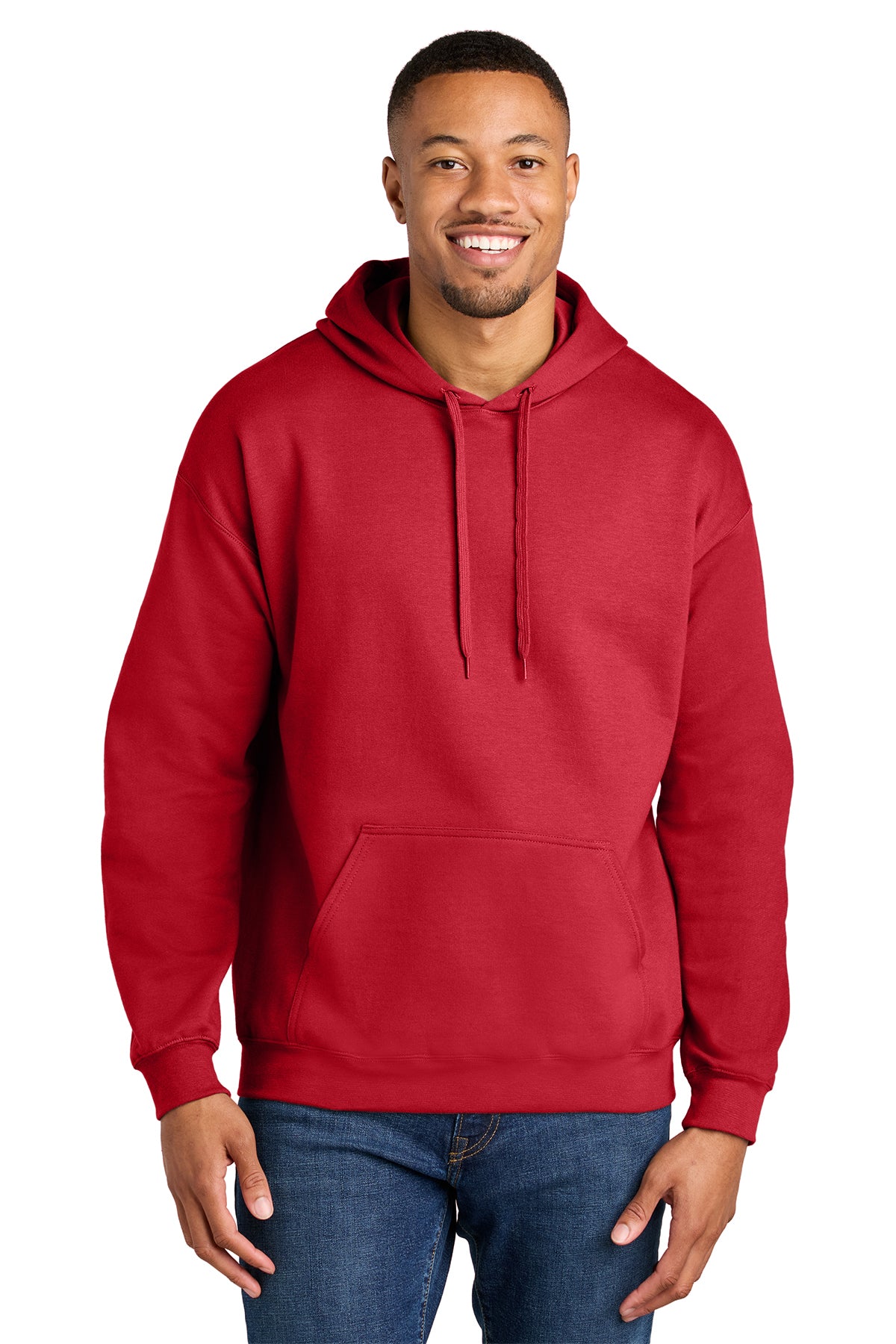 Gildan Softstyle Midweight Pullover Hoodie SF500 in Red, front view