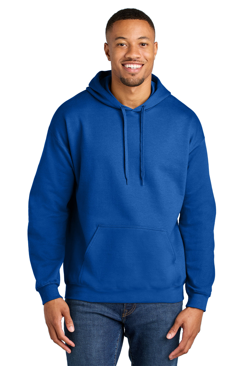 Gildan Softstyle Midweight Pullover Hoodie SF500 in Royal, front view