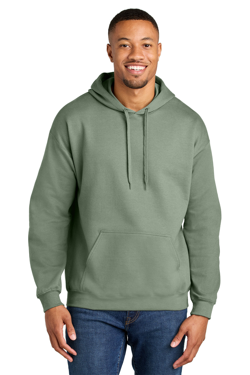 Gildan Softstyle Midweight Pullover Hoodie SF500 in Sage, front view