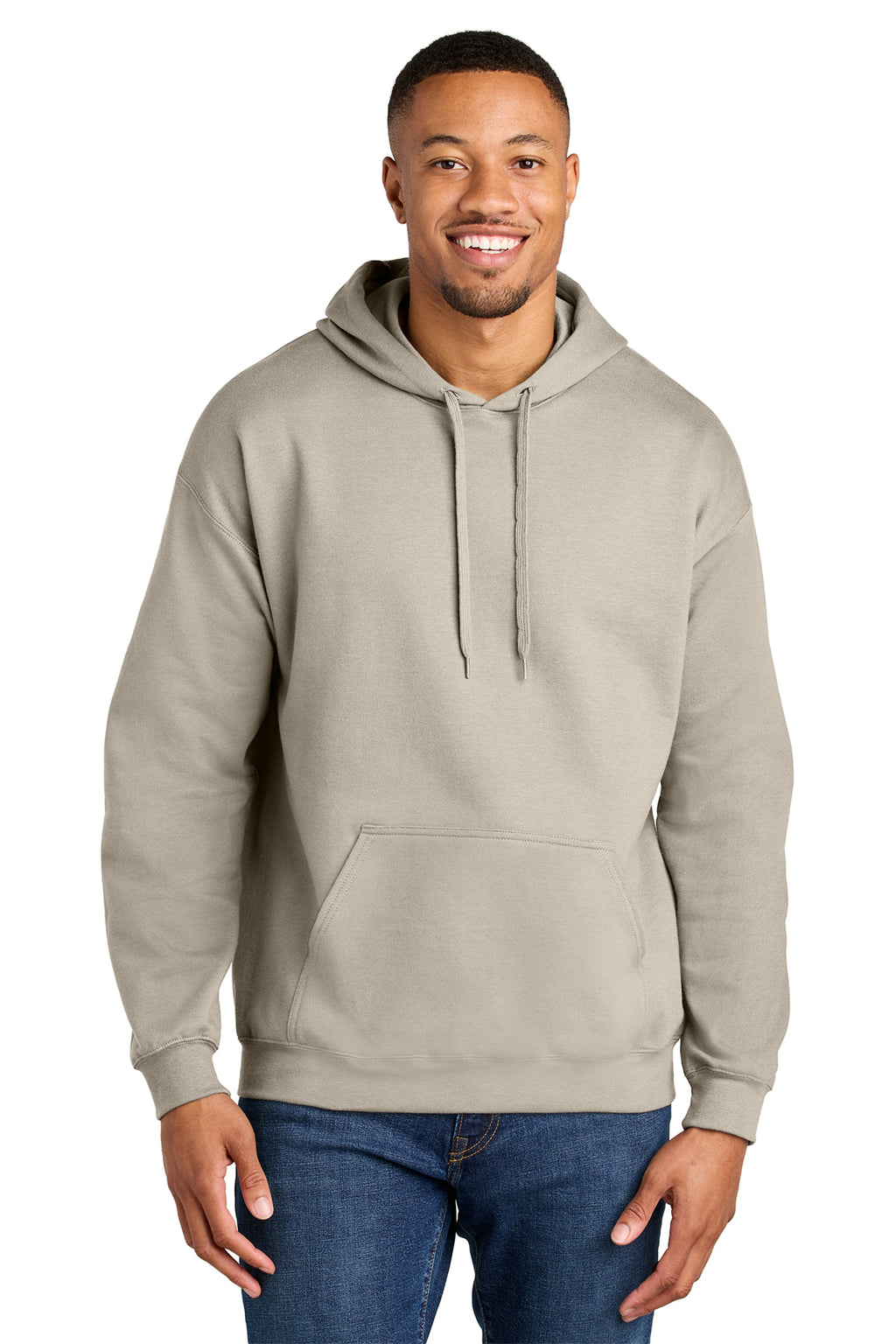Gildan Softstyle Midweight Pullover Hoodie SF500 in Sand, front view