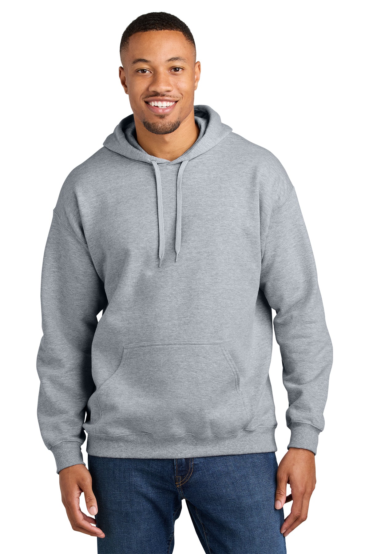 Gildan Softstyle Midweight Pullover Hoodie SF500 in Ring Spun Sport Grey, front view