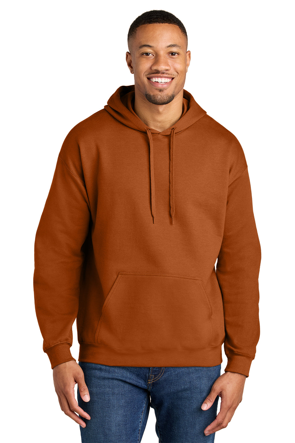 Gildan Softstyle Midweight Pullover Hoodie SF500 in T. Orange, front view