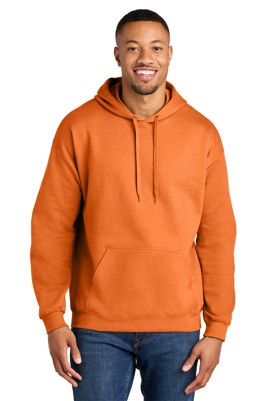 Gildan Softstyle Midweight Pullover Hoodie SF500 in Tangerine, front view