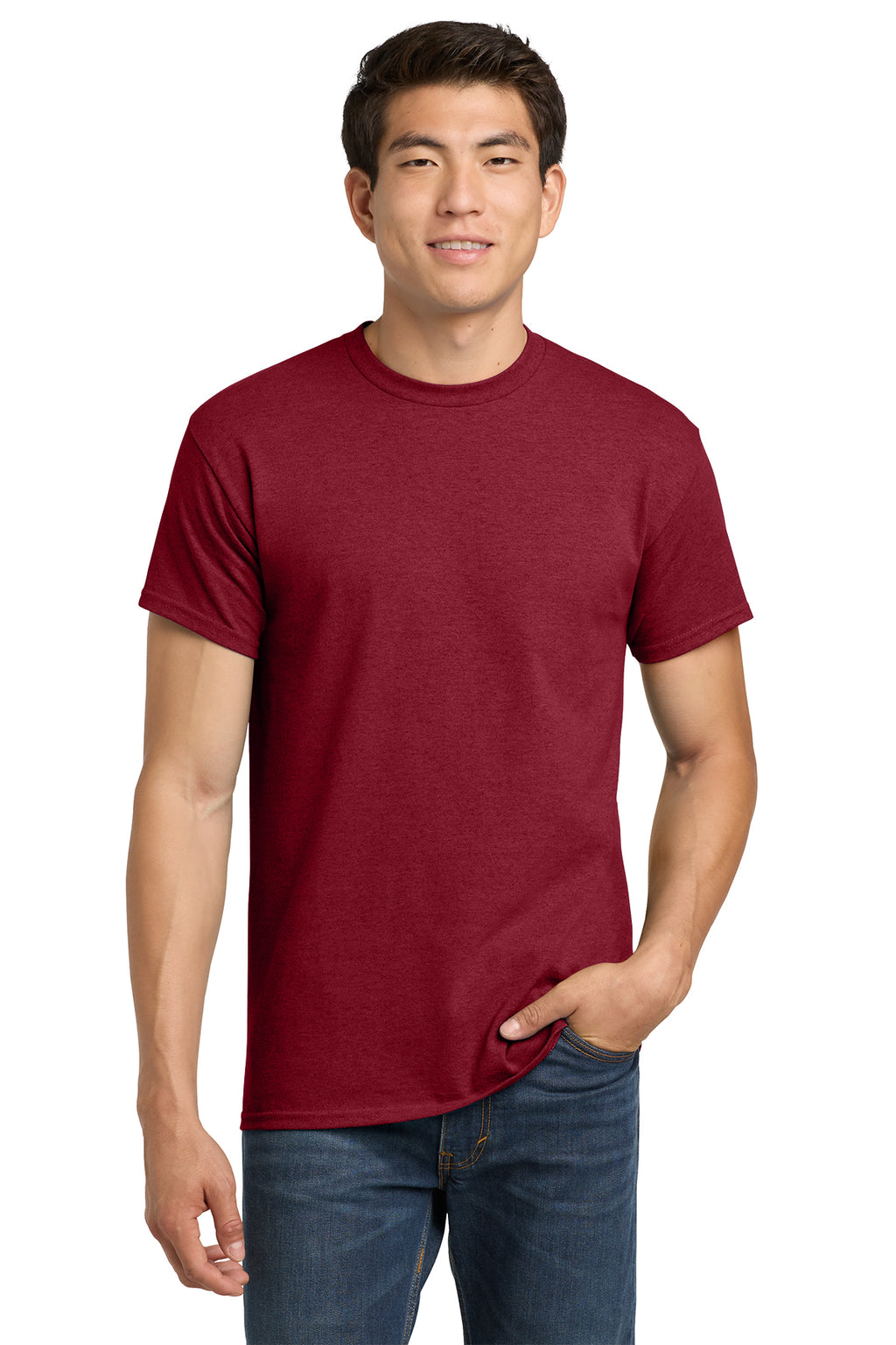 Gildan Heavy Cotton T-Shirt 5000 in Antique Cherry Red, front view
