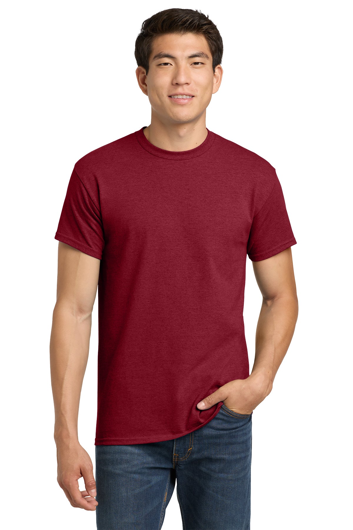 Gildan Heavy Cotton T-Shirt 5000 in Antique Cherry Red, front view