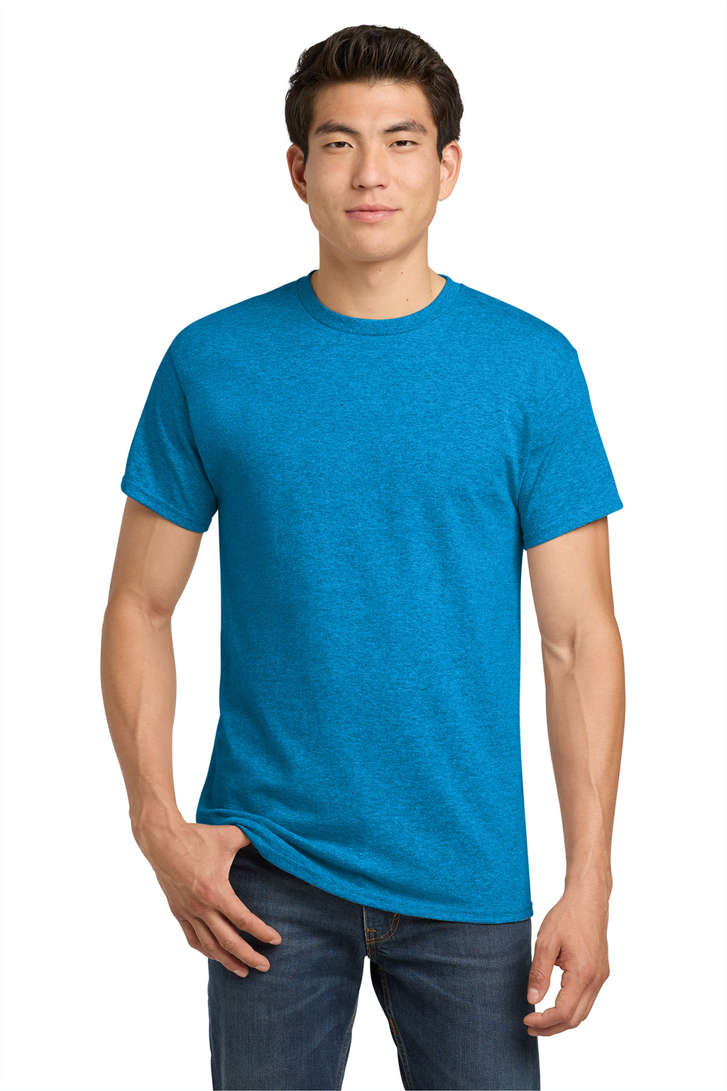 Gildan Heavy Cotton T-Shirt 5000 in Heather Sapphire, front view