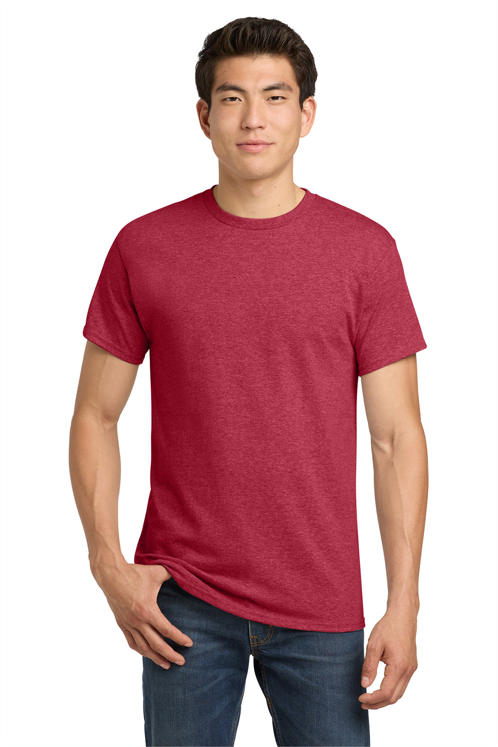 Gildan Heavy Cotton T-Shirt 5000 in Heather Red, front view