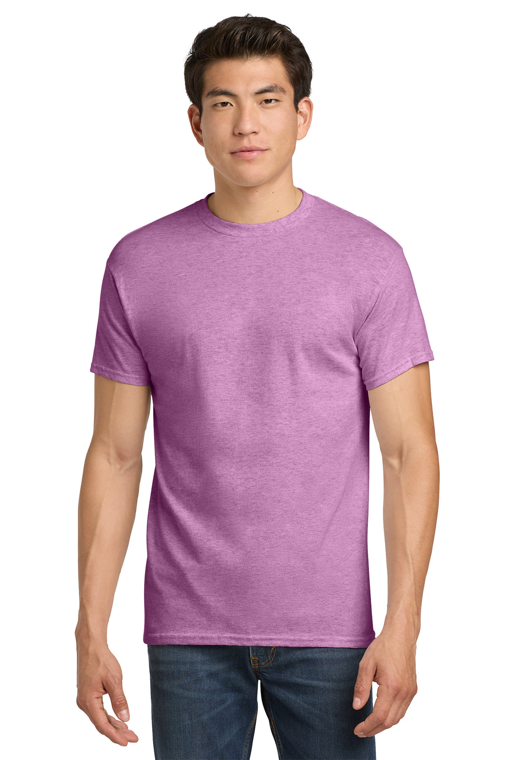 Gildan Heavy Cotton T-Shirt 5000 in Heather Radiant Orchid, front view