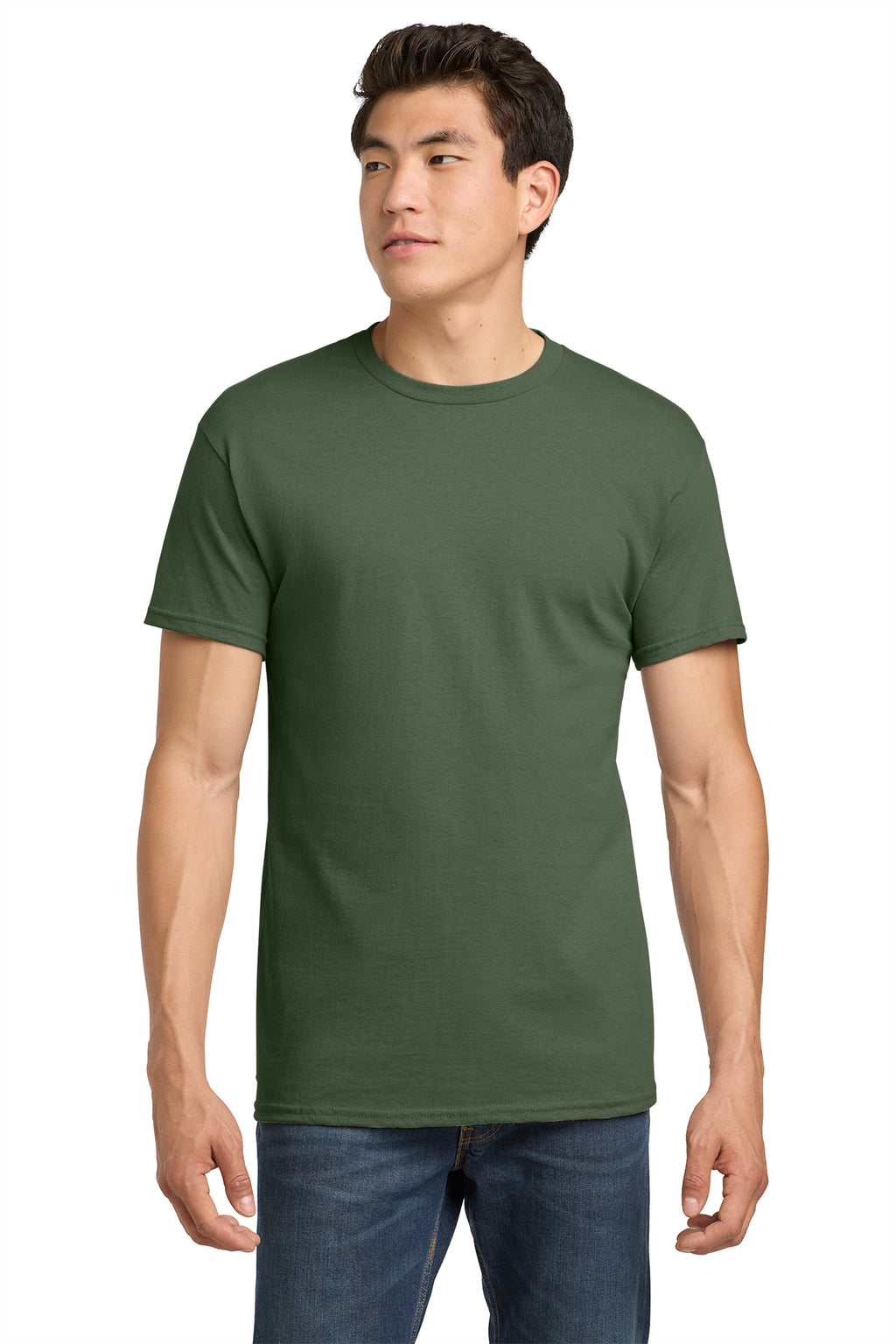 Gildan Heavy Cotton T-Shirt 5000 in Military Green, front view