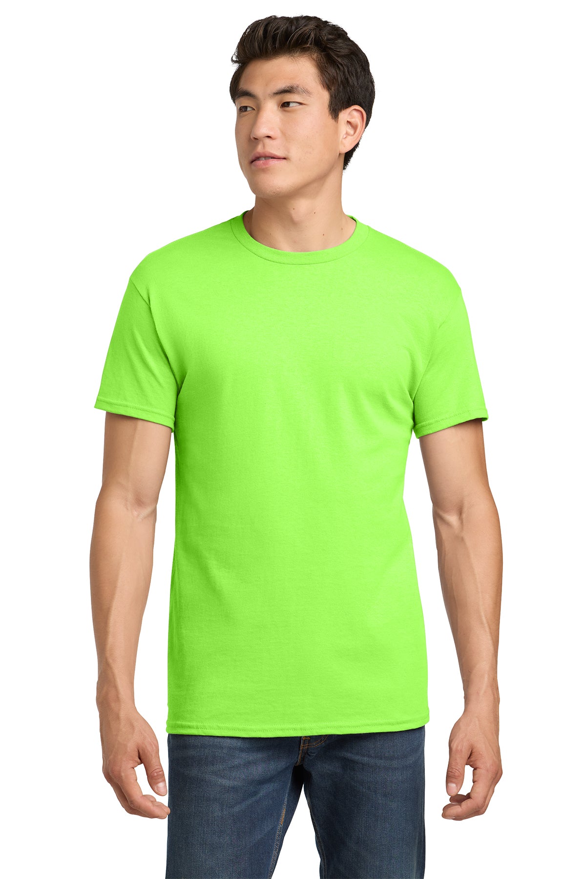 Gildan Heavy Cotton T-Shirt 5000 in Neon Green, front view