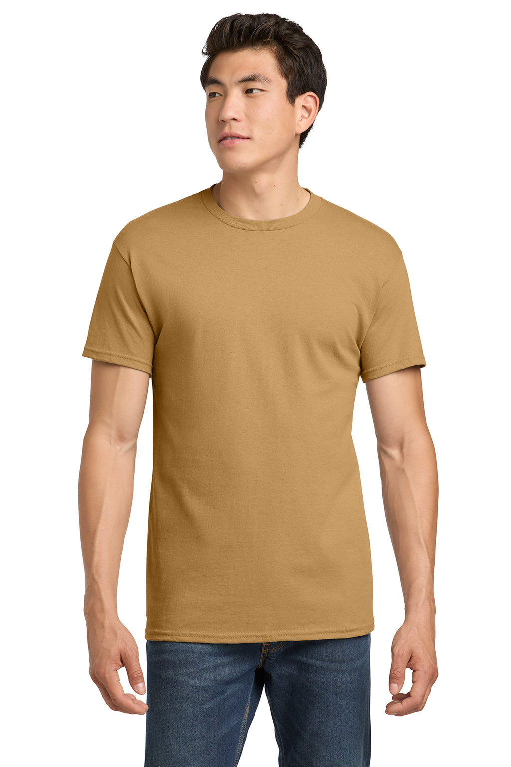 Gildan Heavy Cotton T-Shirt 5000 in Old Gold, front view